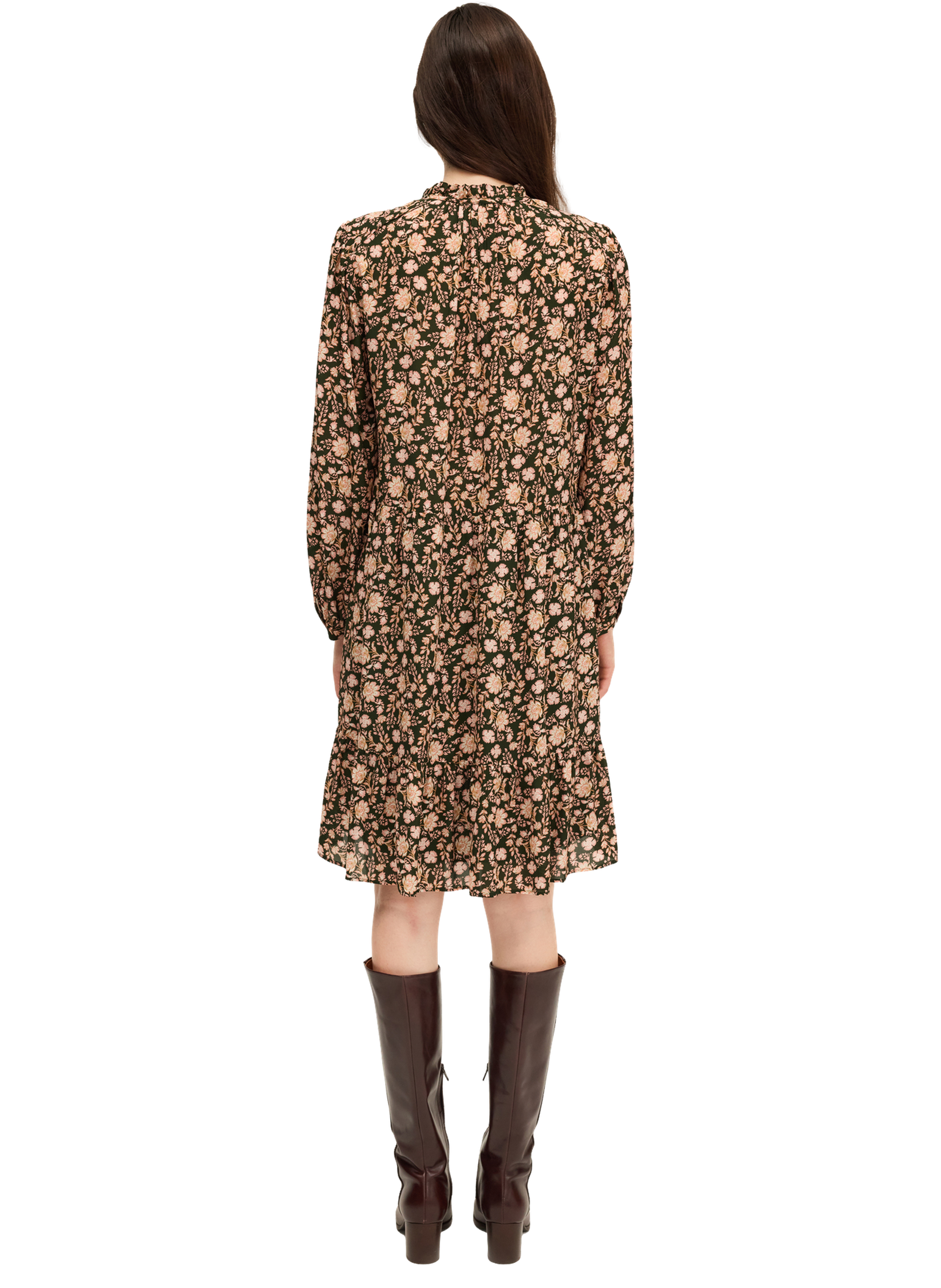 Robe courte fluide à fleurs - lina PABLO Vert