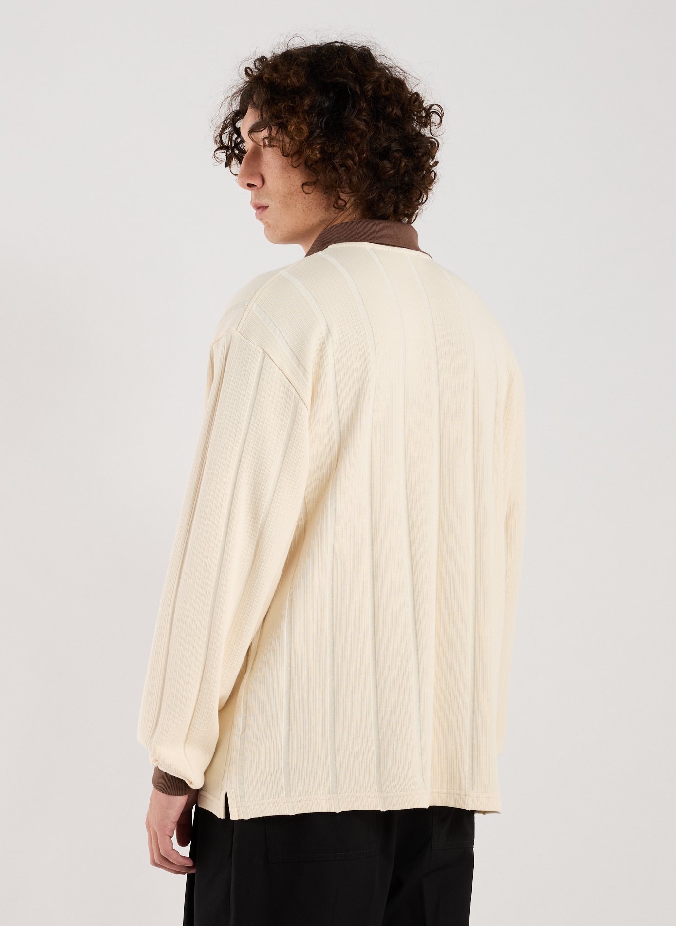 Long-sleeve cotton Polo shirt REPRESENT White