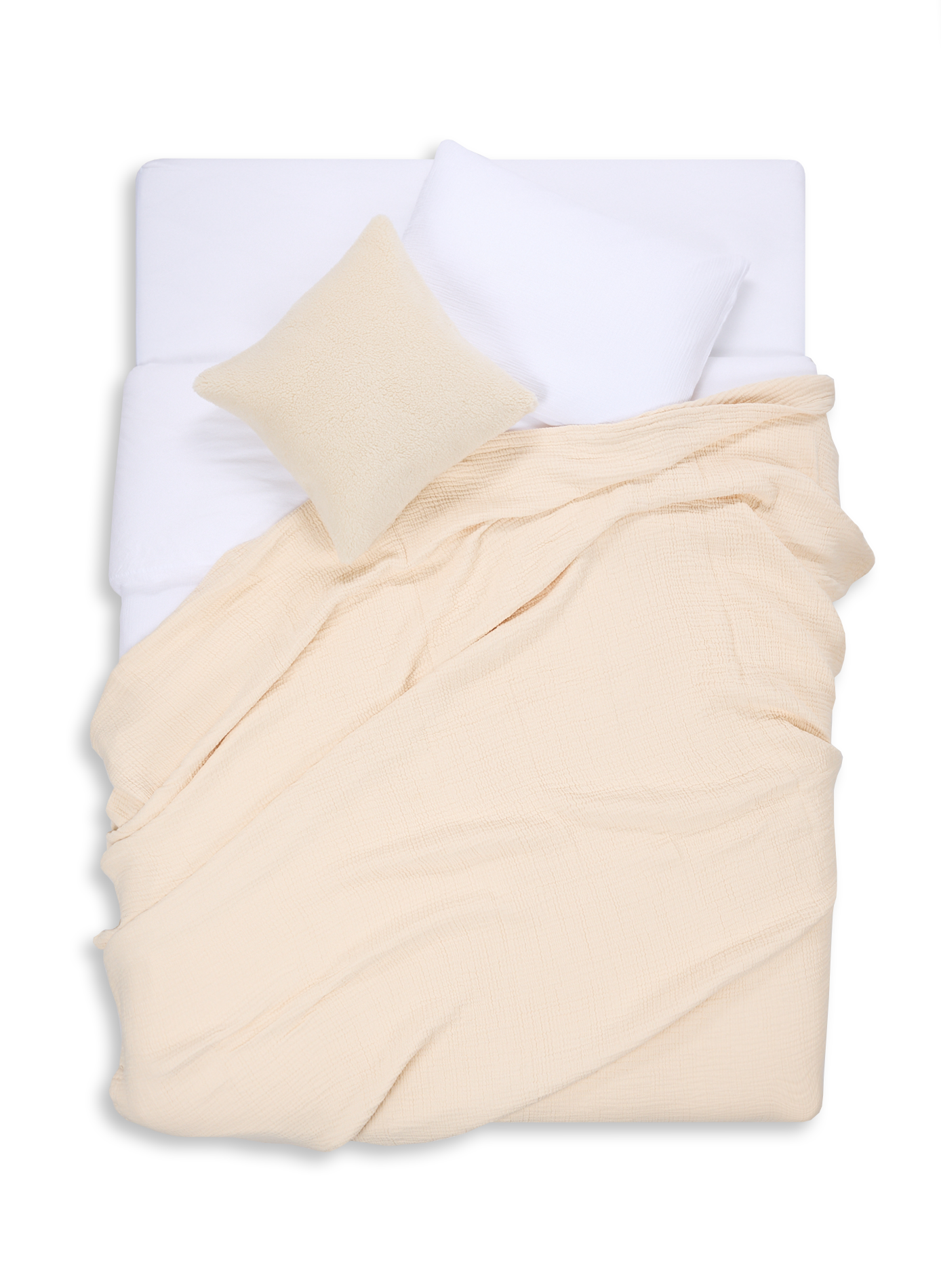 Couvre-lit en gaze de coton AU PRINTEMPS PARIS Beige