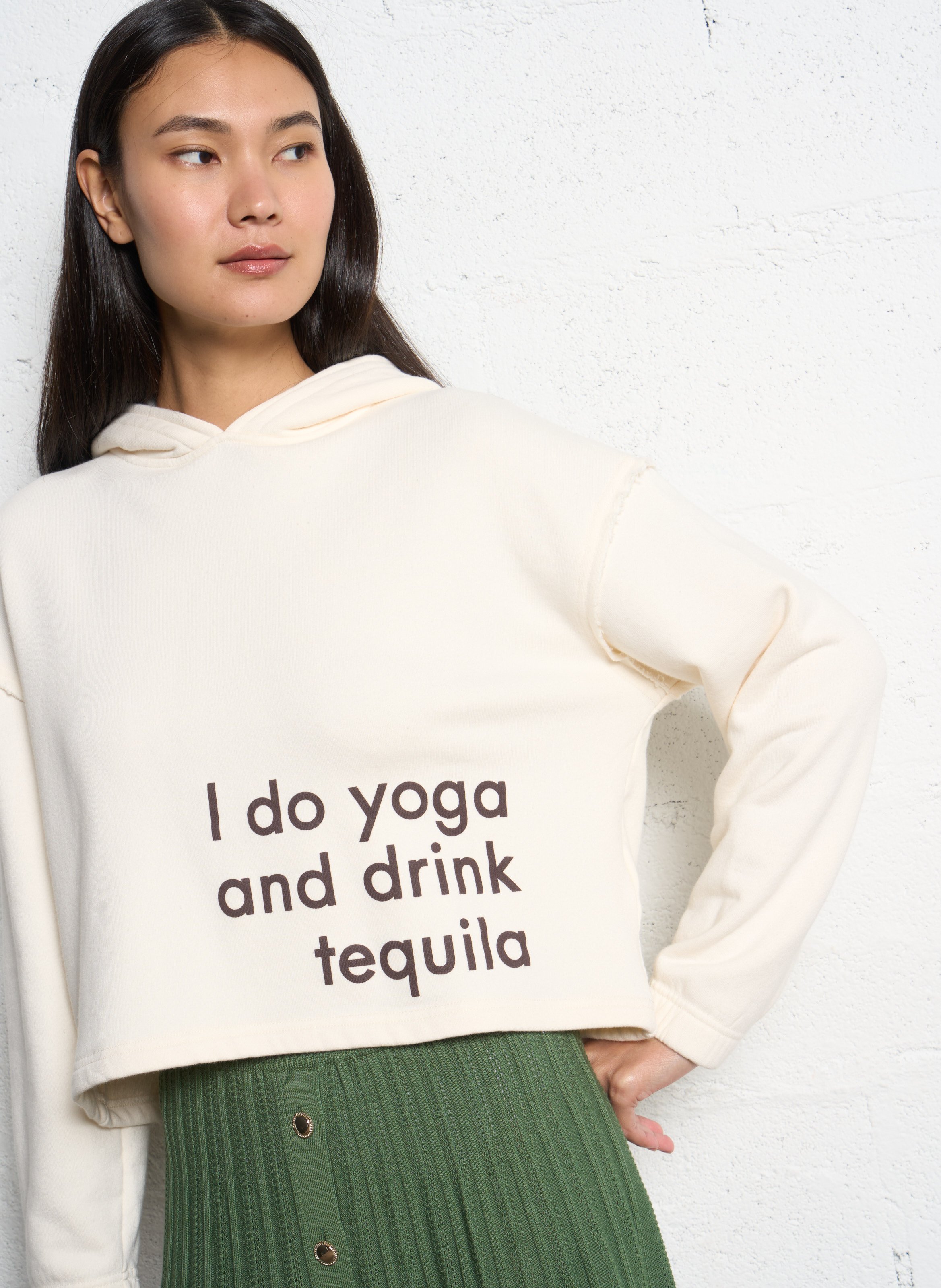 Sweat droit en coton mélangé pimbus BA&SH Beige