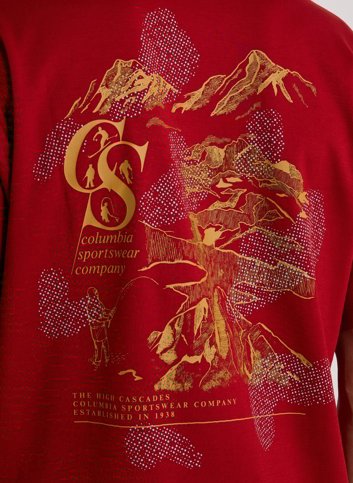 Cotton-blend round-neck T-shirt COLUMBIA Red