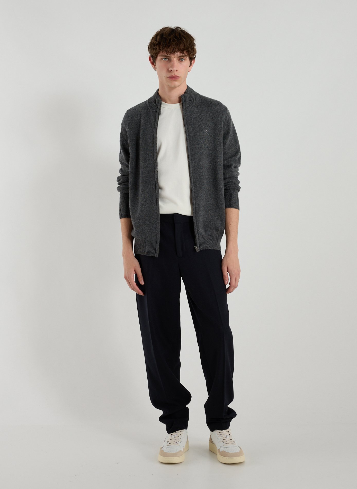 Fox patch cardigan HACKETT Grey