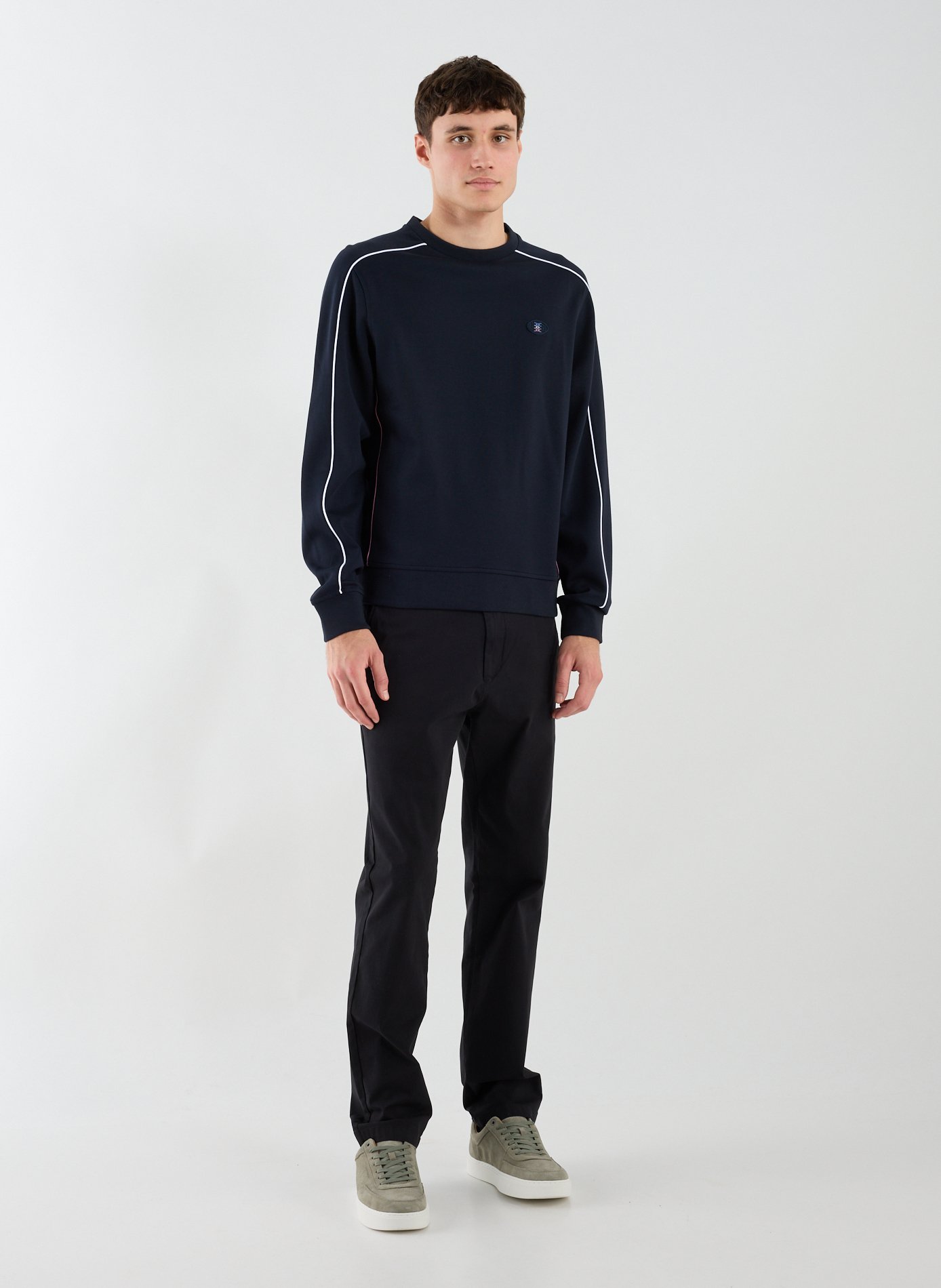 Cotton-blend round-neck jumper EDEN PARK Pink