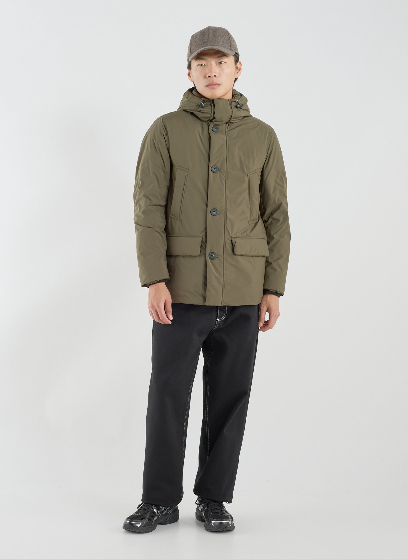 Parka droite à capuche WOOLRICH Vert