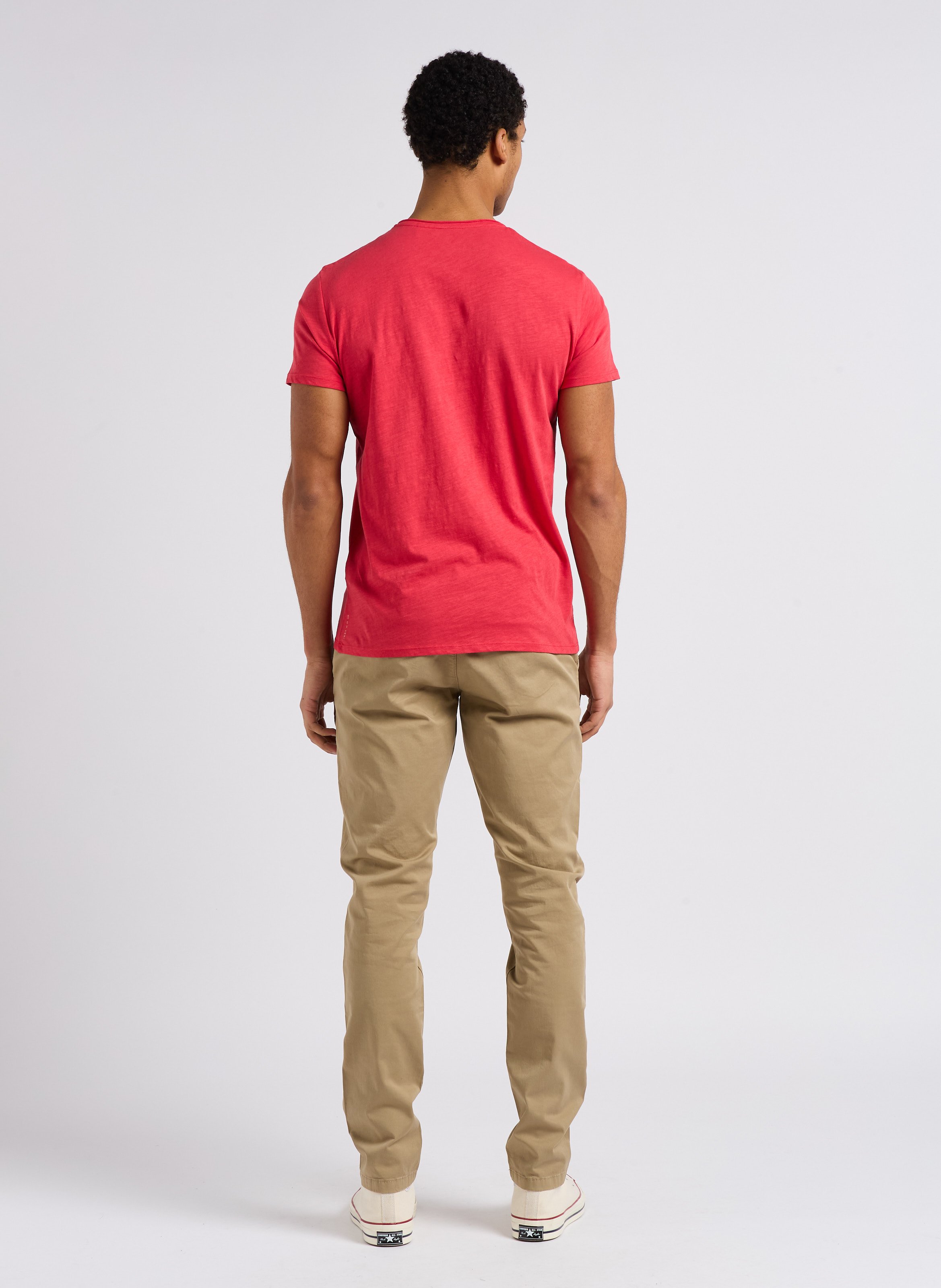 Pantalon chino en coton stretch IKKS Beige