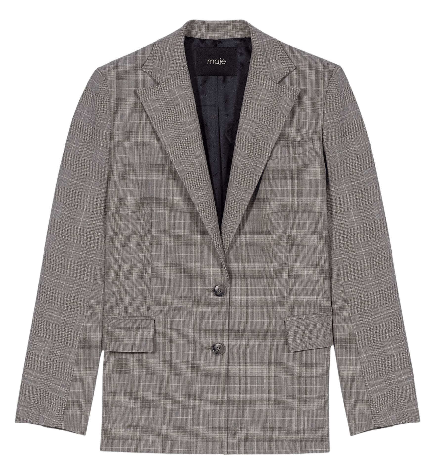 Veste col tailleur en laine mélangée MAJE Gris