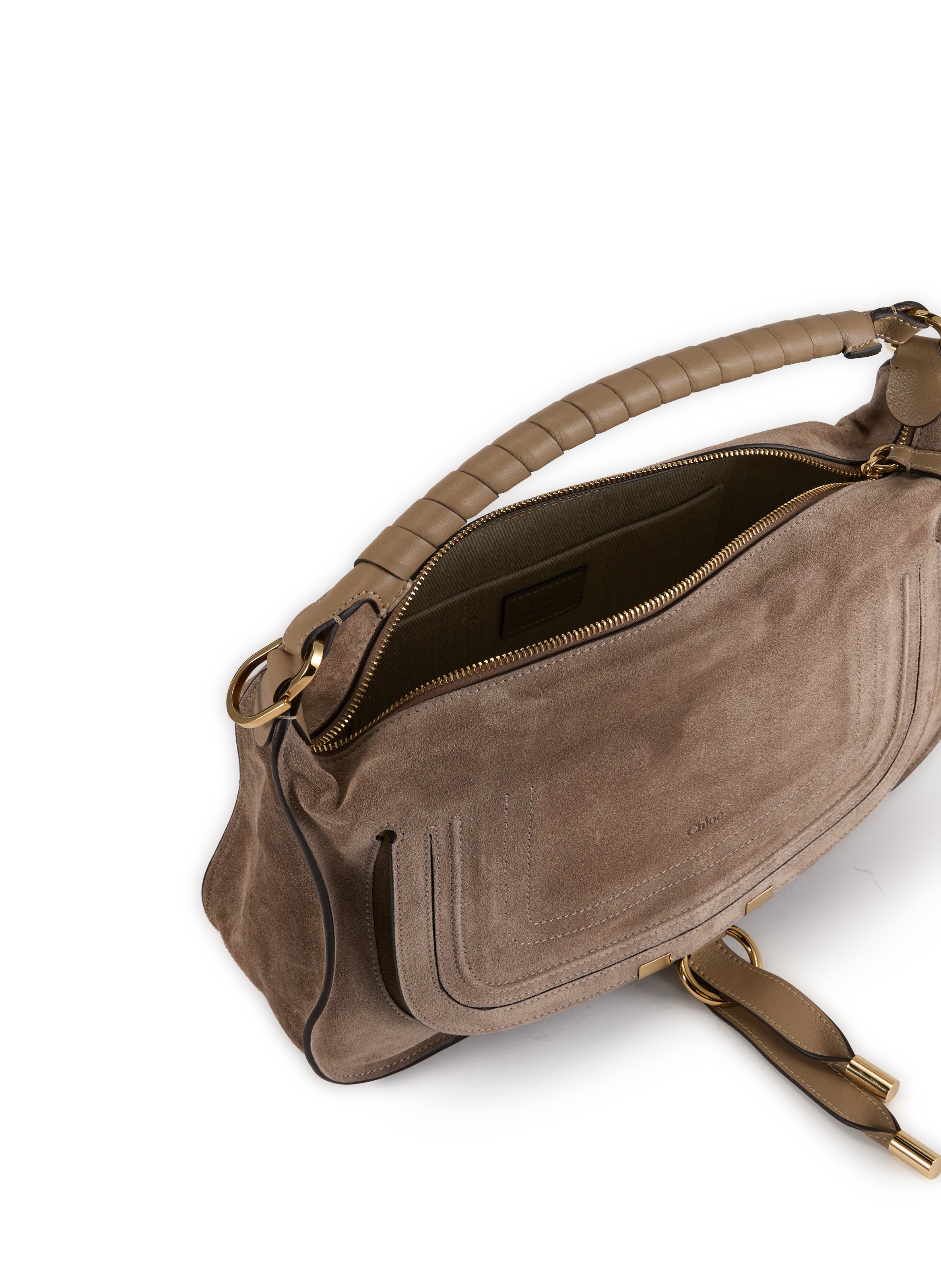 Small Marcie shoulder bag in beautiful suede leather CHLOÉ Grey