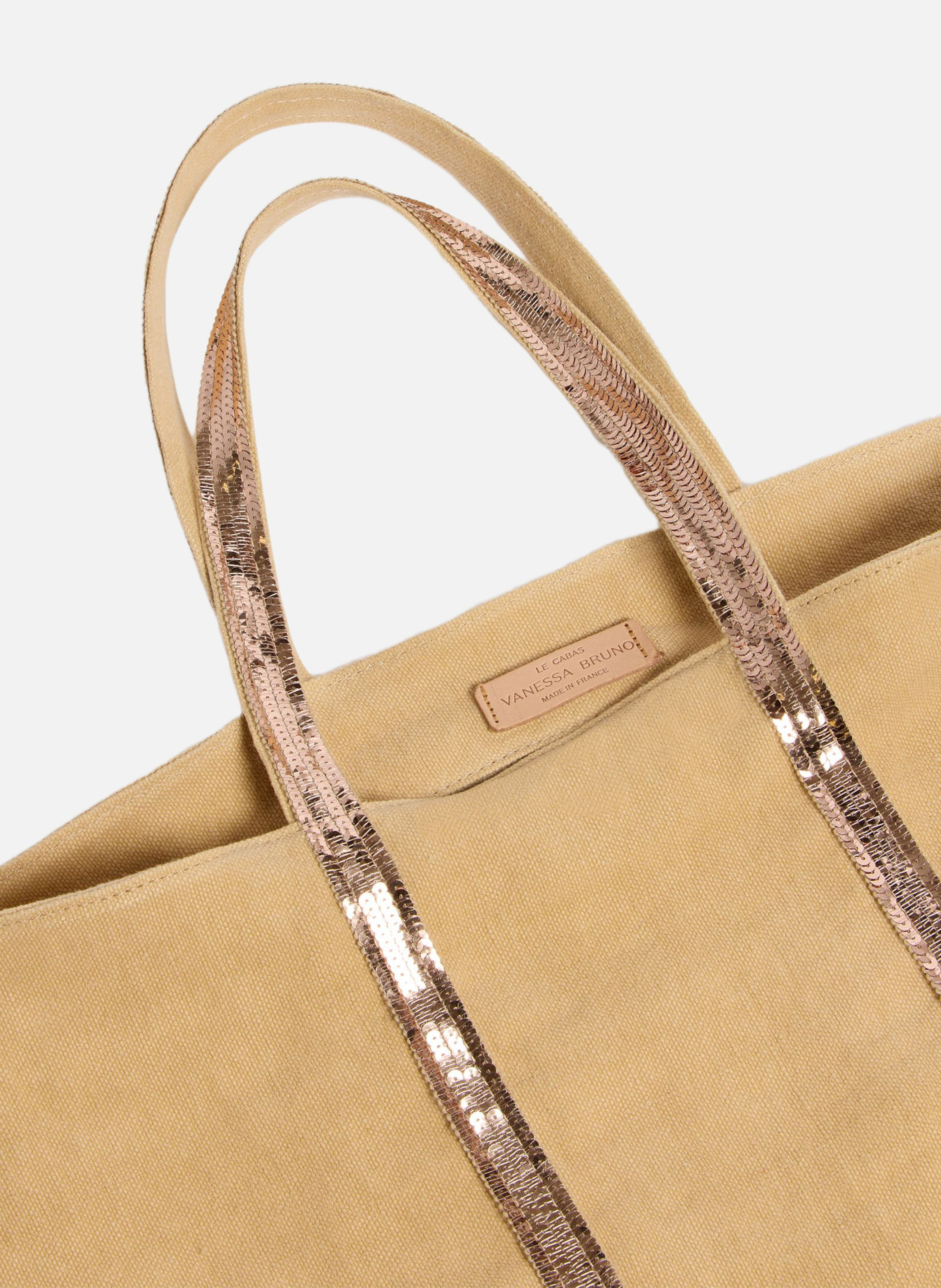 Cabas l zippé en lin Marron