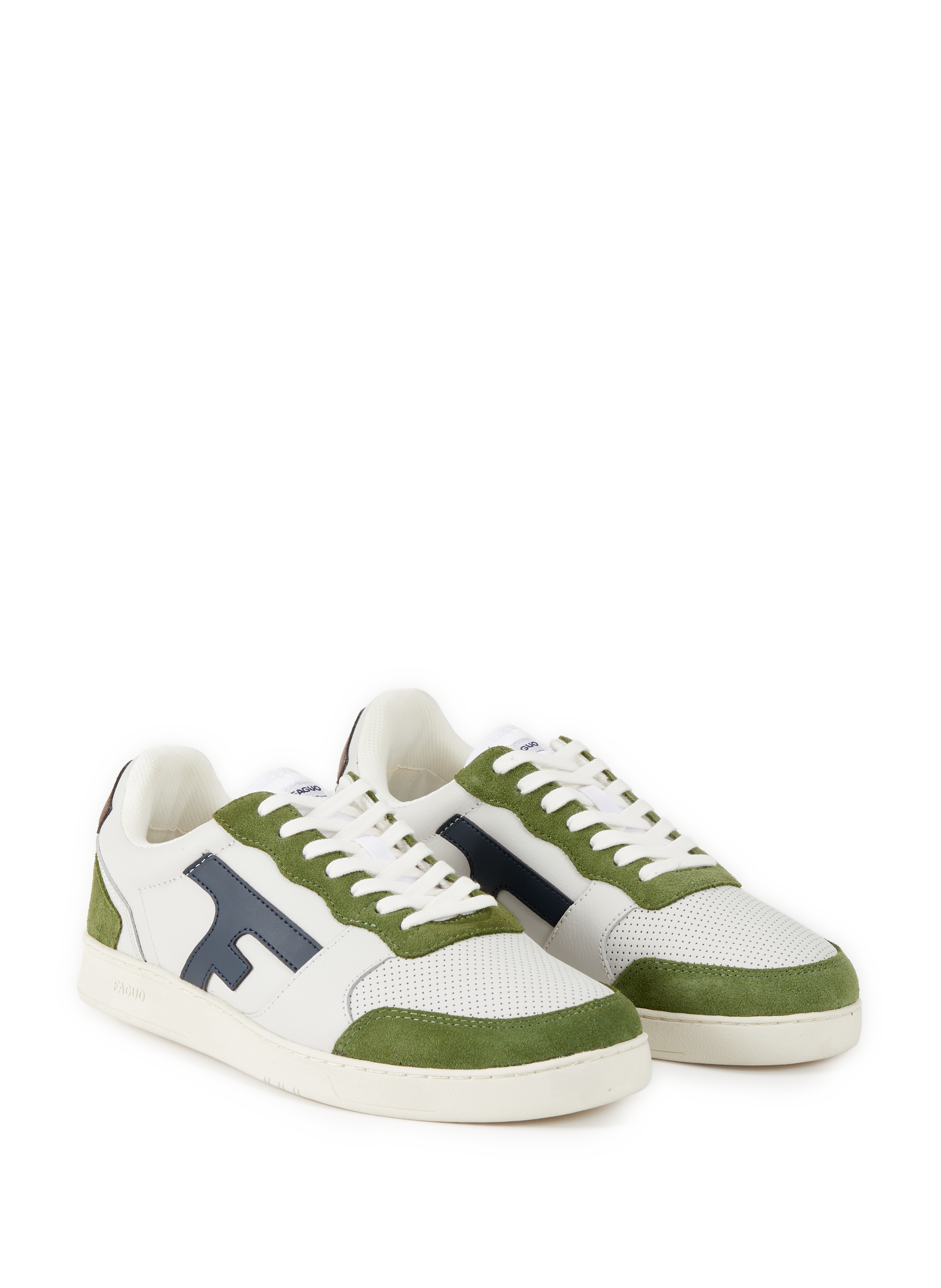 Hazel mixed leather sneakers FAGUO White
