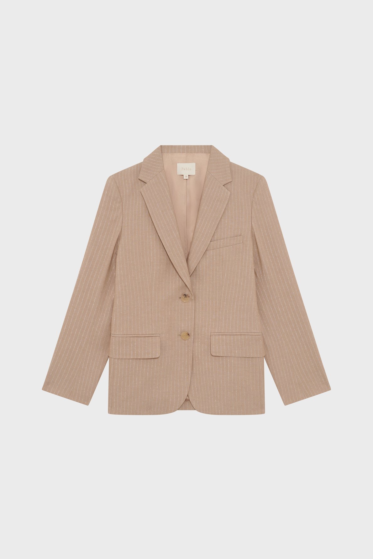 Veste de tailleur à fines rayures et lurex - MELINEE PABLO Beige