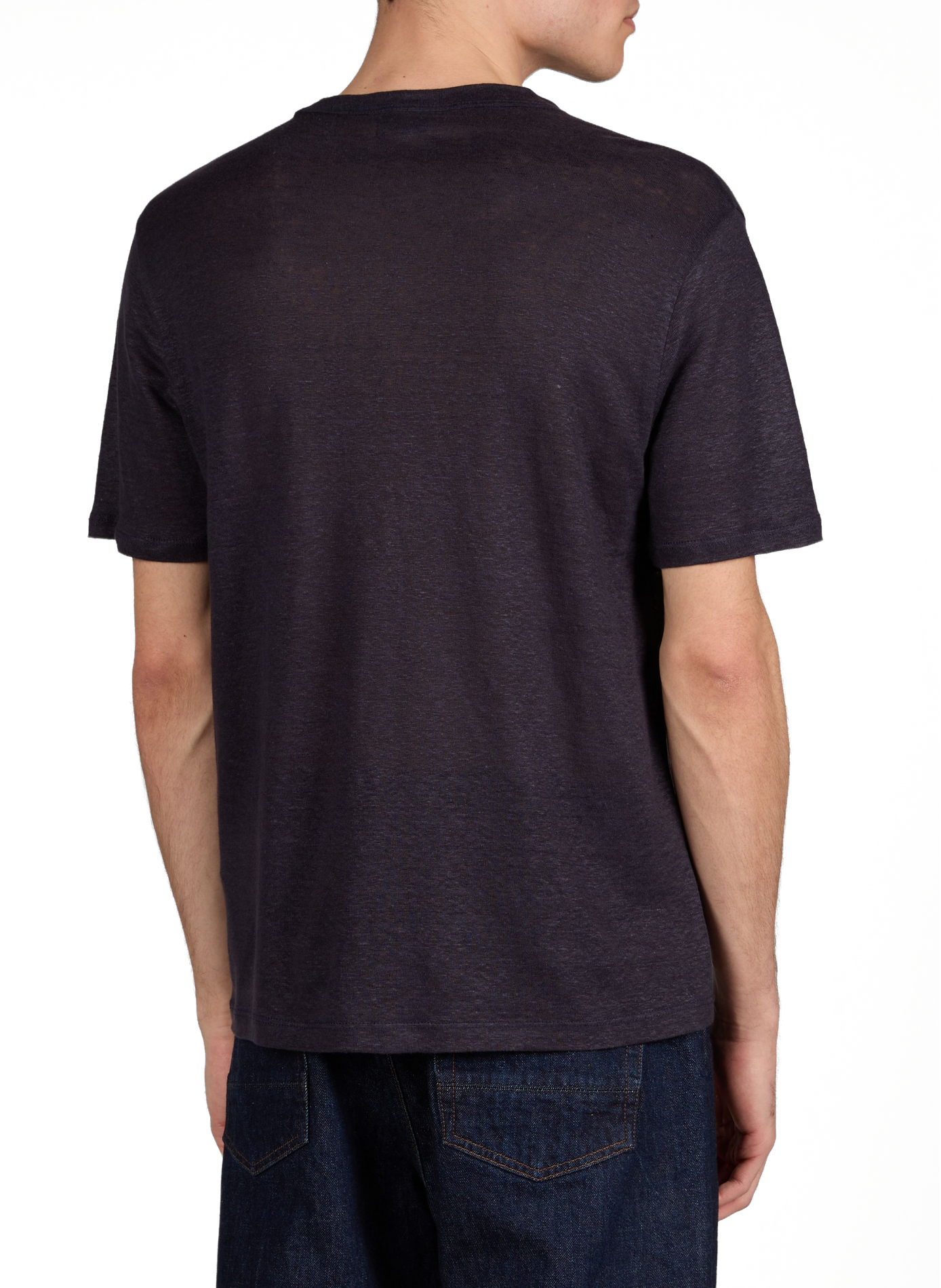 T-shirt uni à col rond en lin OFFICINE GENERALE No Color