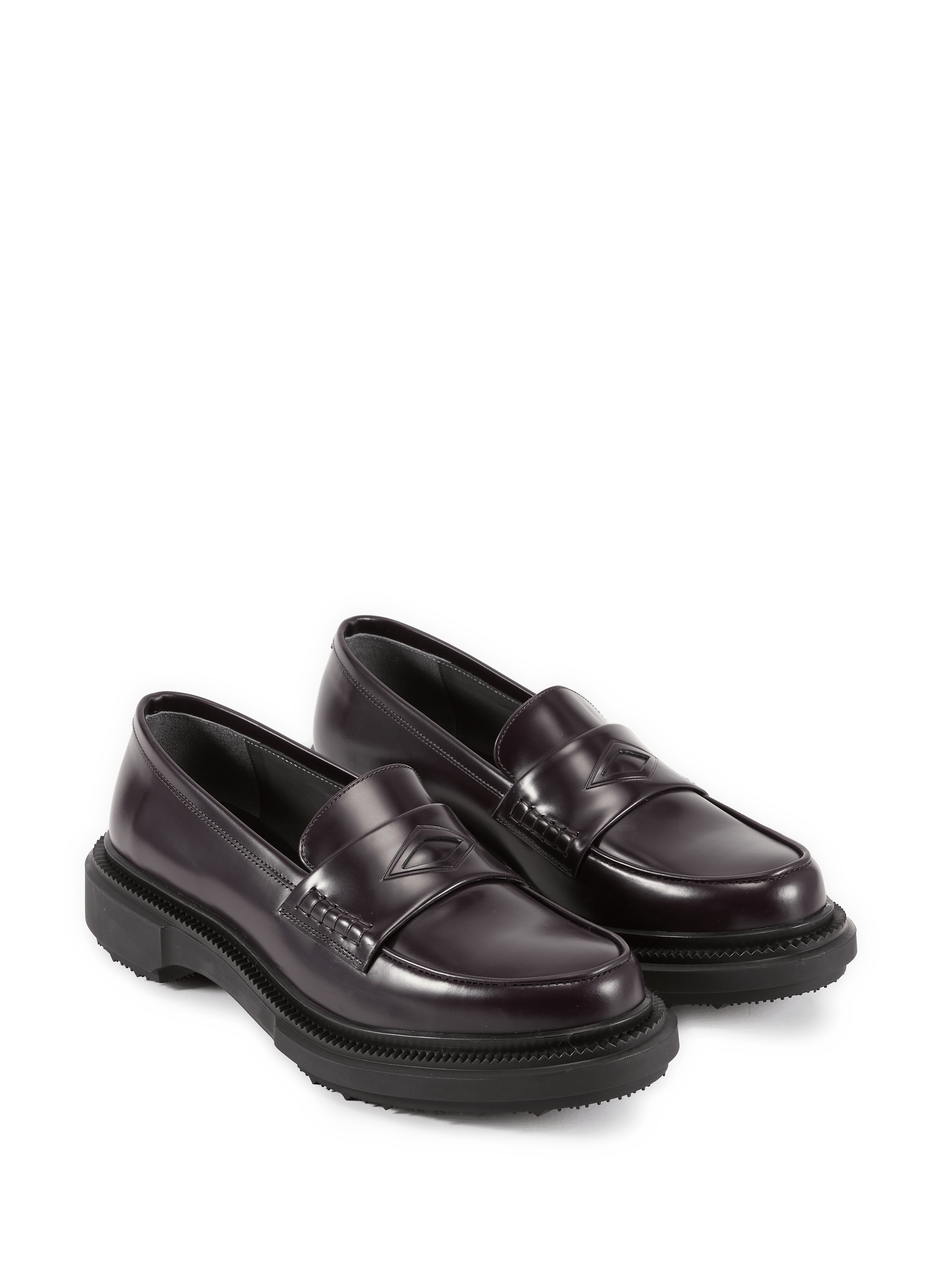 Calfskin leather lace-up loafers ADIEU Red