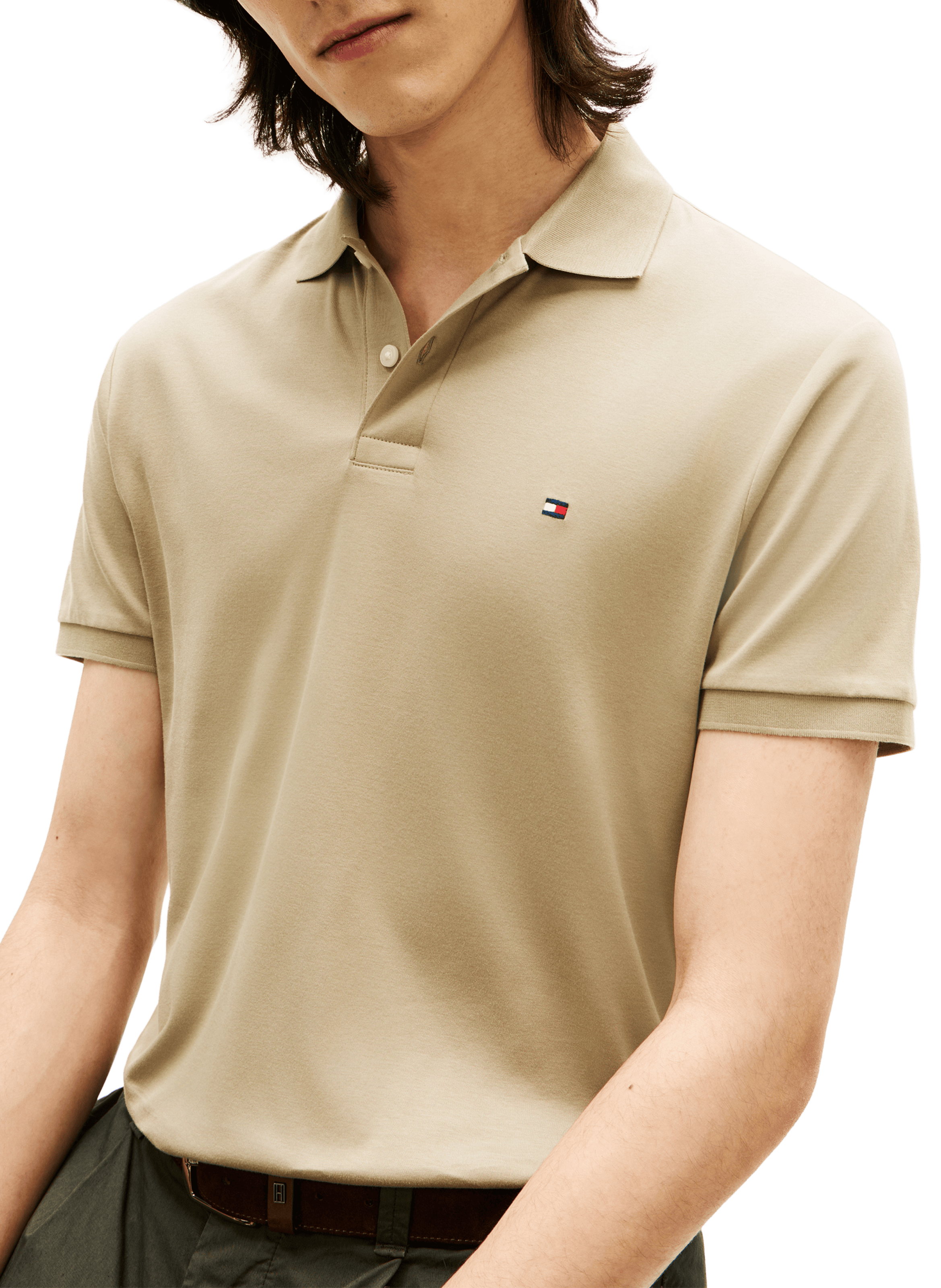 Polo en coton TOMMY HILFIGER Beige