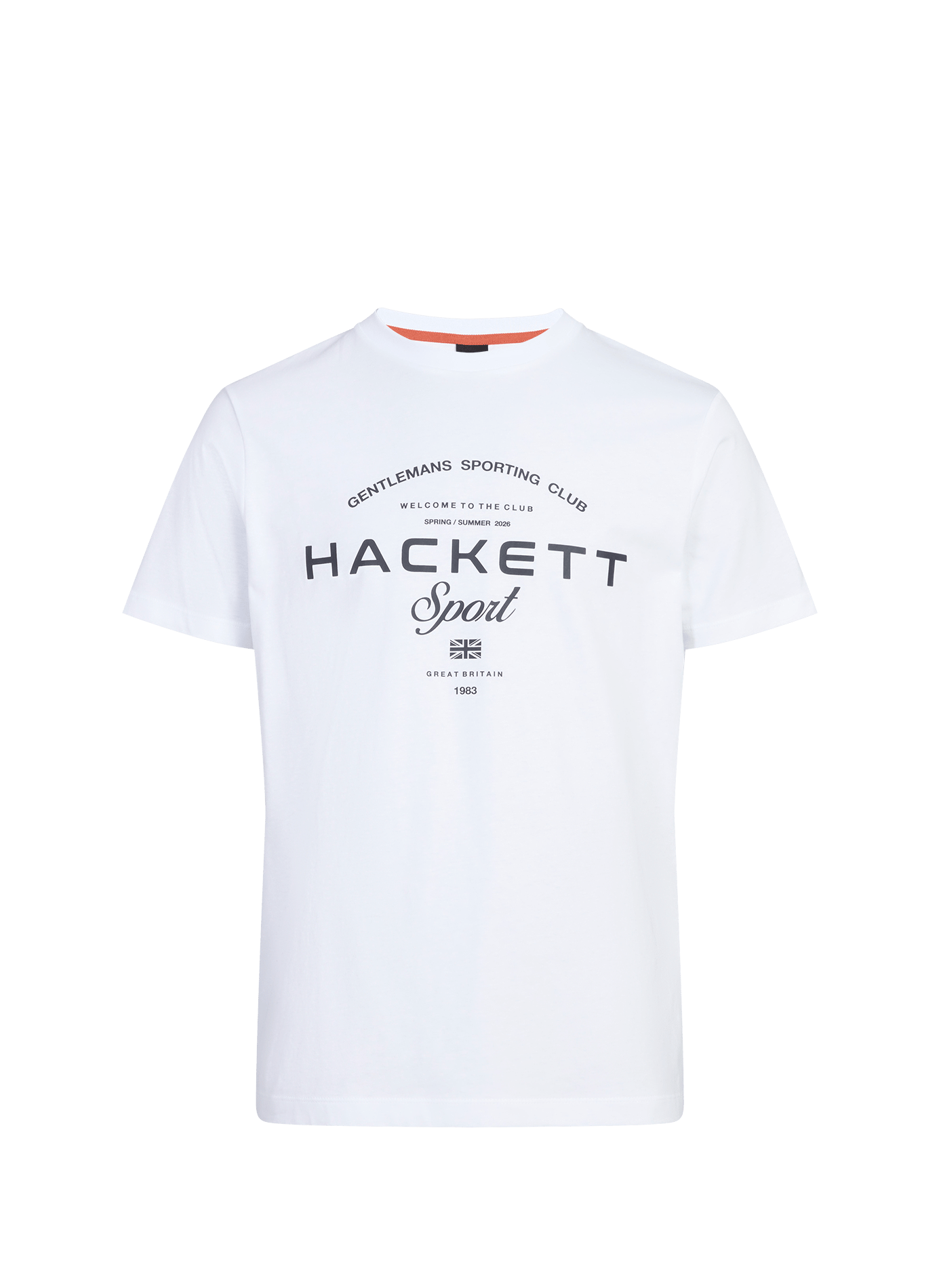 Tee-shirt droit sérigraphié en coton HACKETT Blanc