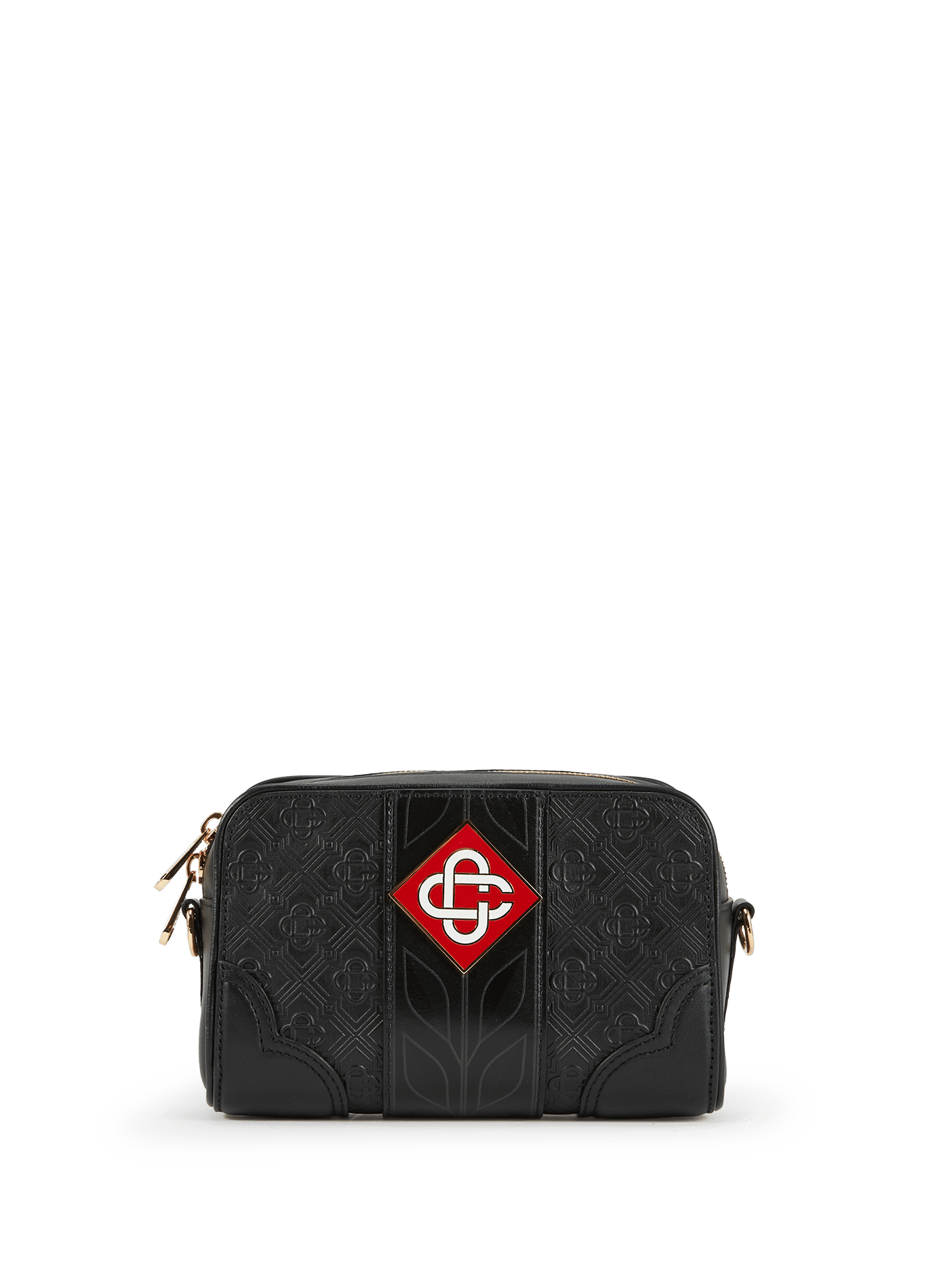 Sac à bandoulière Monogram en cuir de veau CASABLANCA PARIS Noir