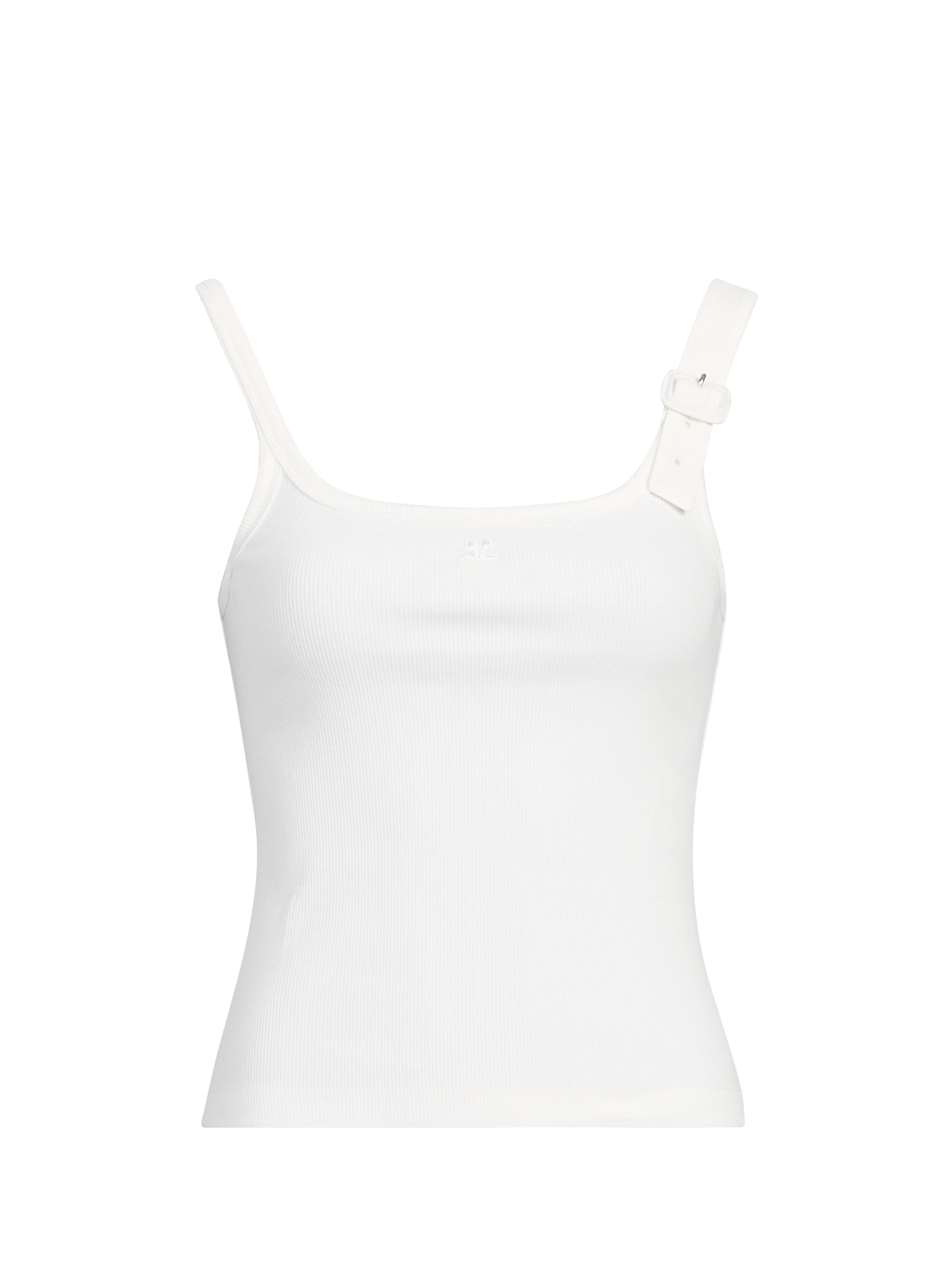Mouwloos recht topje van gemengd katoen COURRÈGES Wit