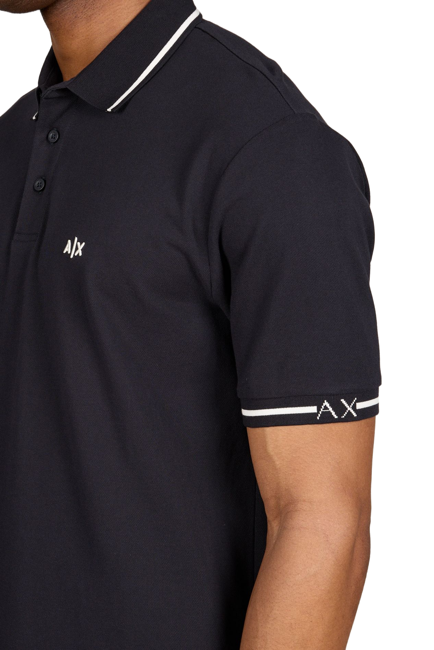 Short sleeve cotton polo shirt ARMANI EXCHANGE Blue
