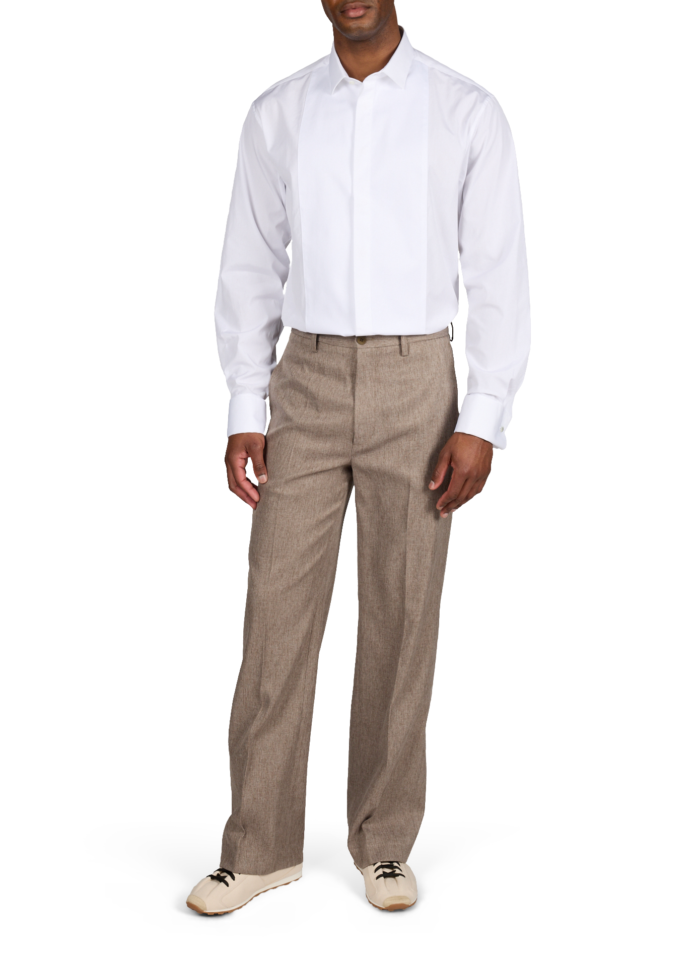 Camicia dettaglio plissettato in cotone EMPORIO ARMANI Bianco