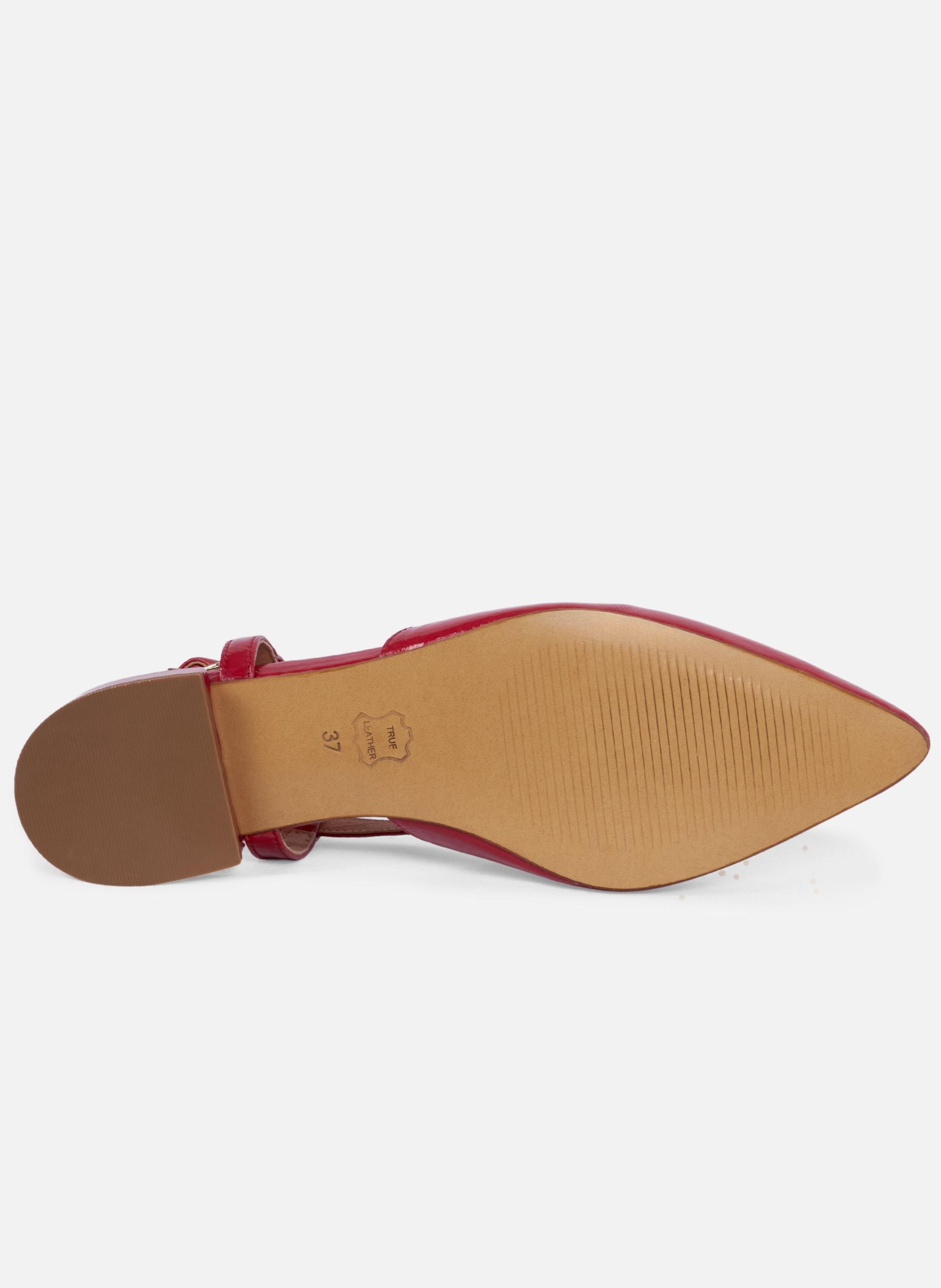 Ballerines slingback elise cuir vernis JULES & JENN Rouge