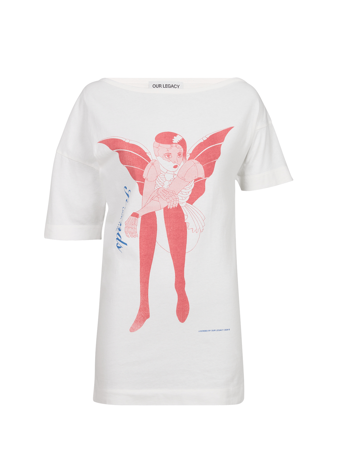 Boat neck t-shirt with asymmetrical sleeves in cotton OUR LEGACY Multicolour