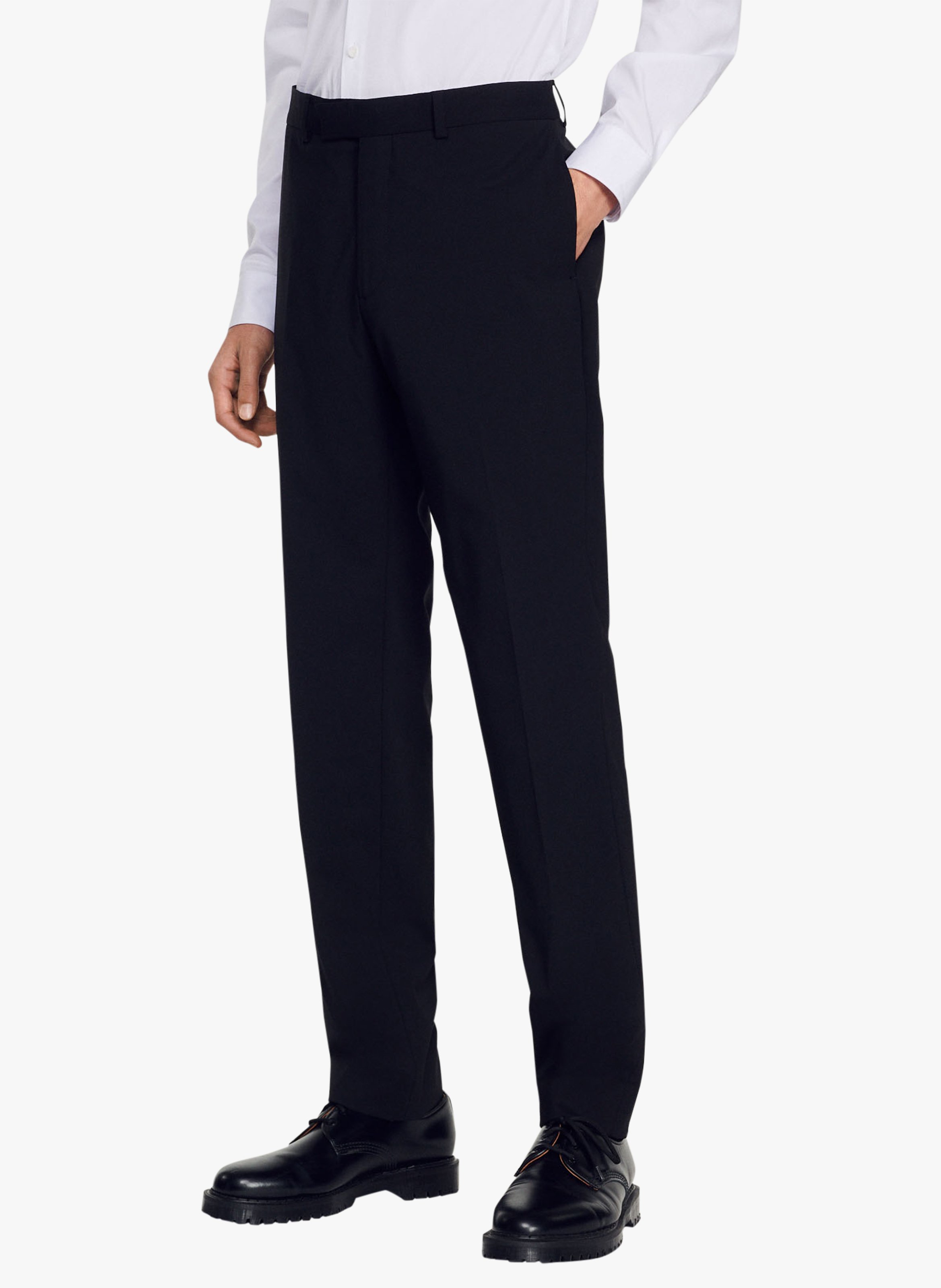 Pantalon de costume regular-fit en laine Noir