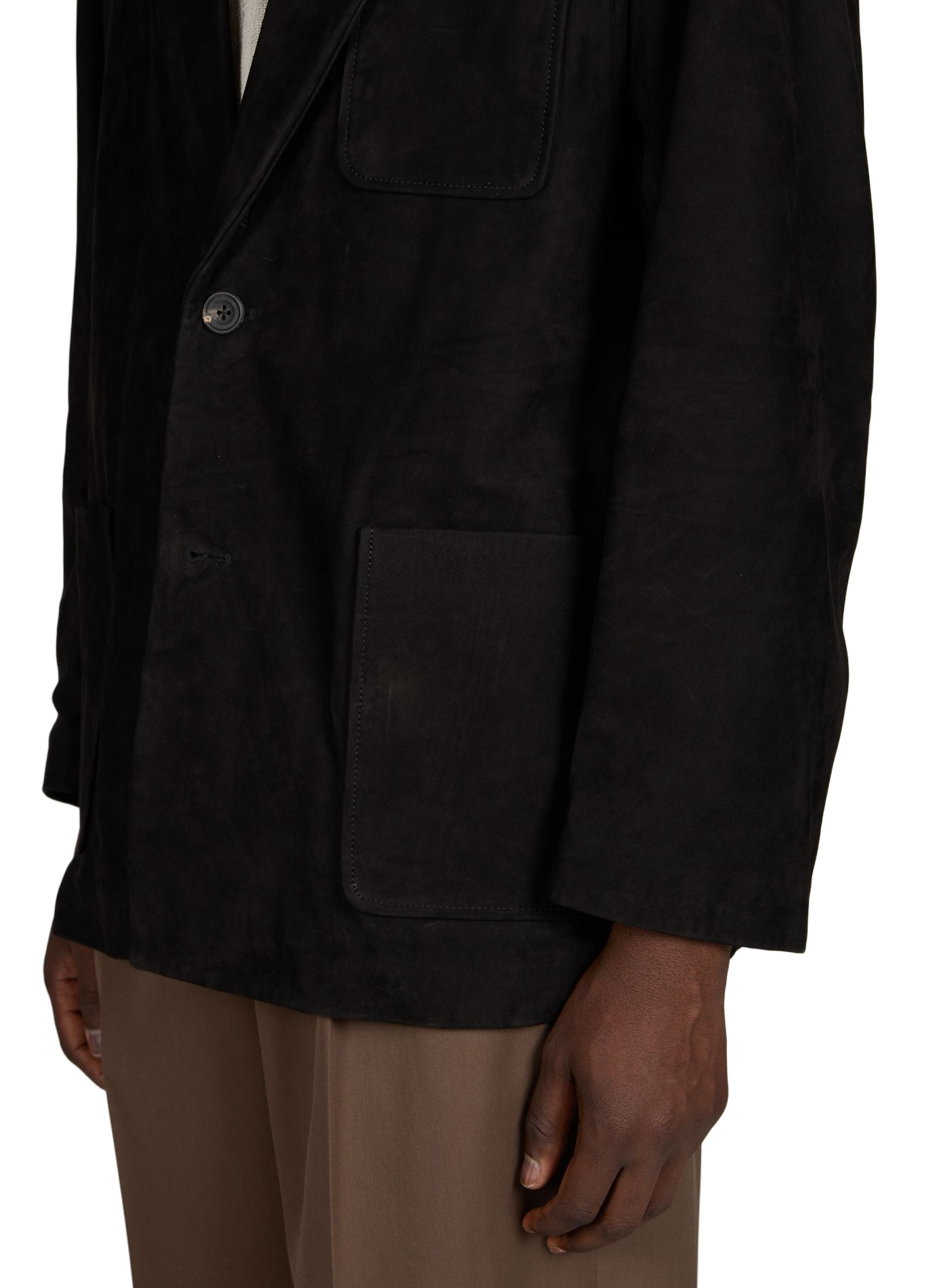 Veste de blazer en cuir SSSTEIN Noir