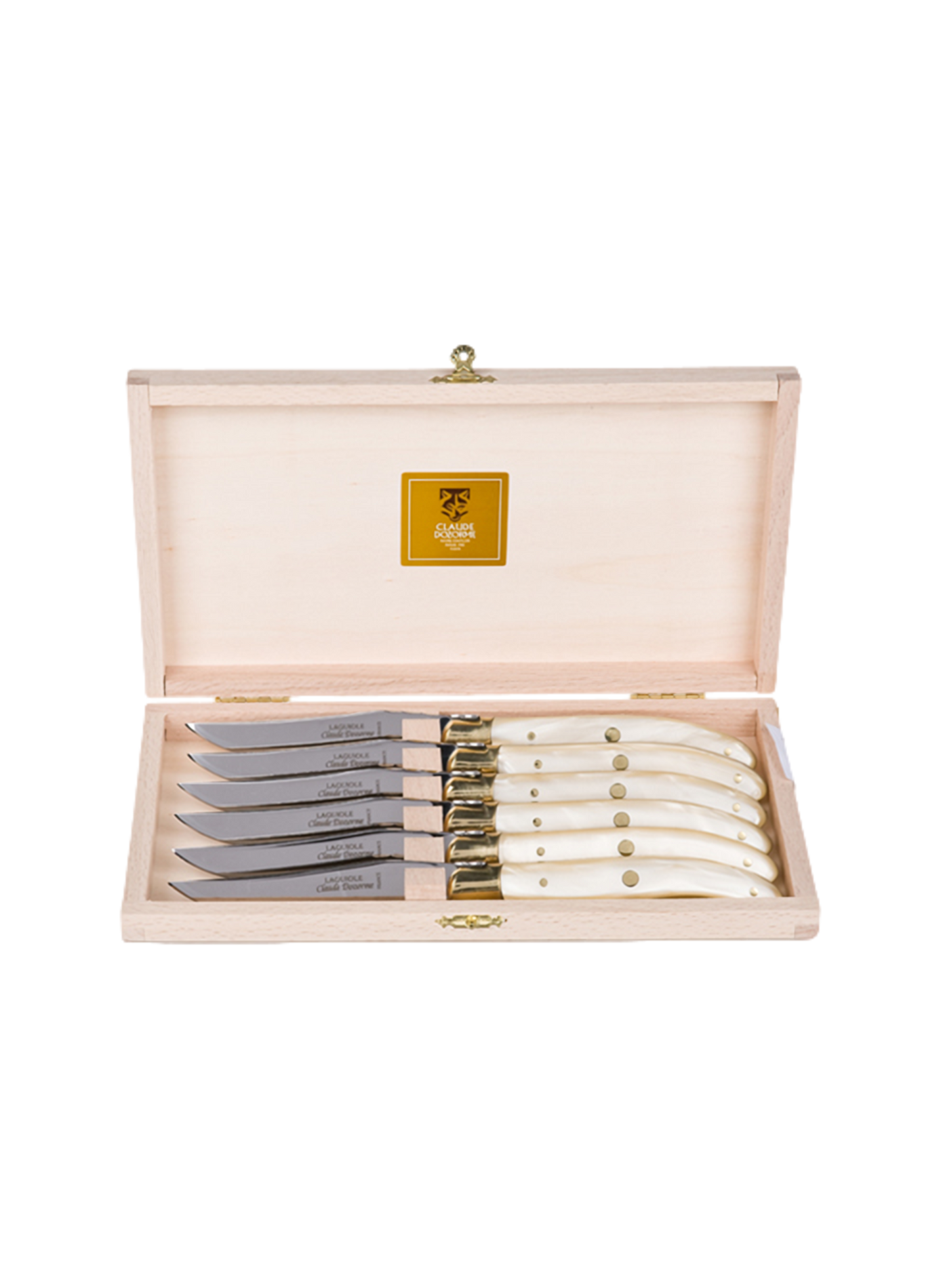 Set of 6 Laguiole knives DOZORME White