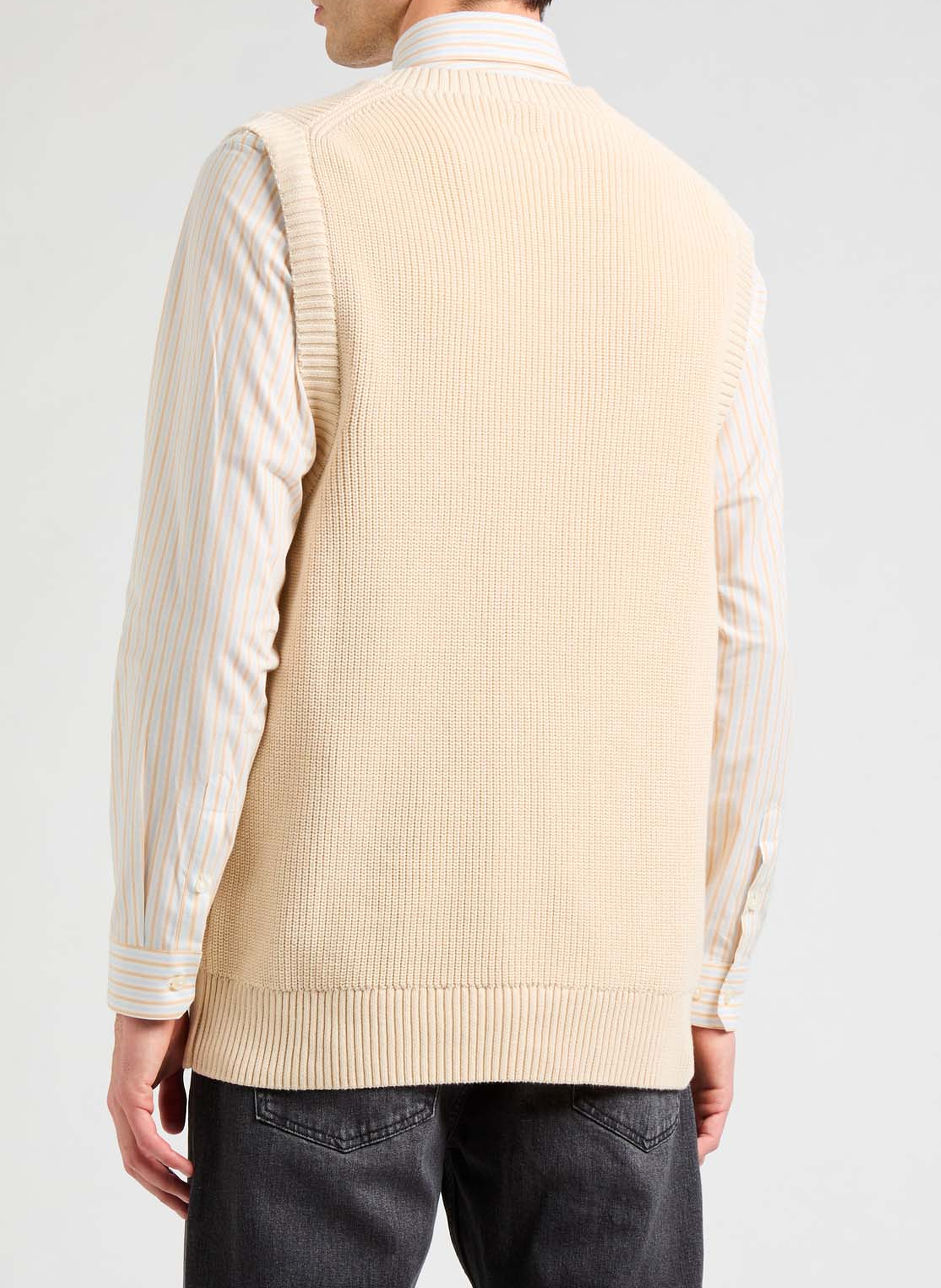 Pull sans manches AU PRINTEMPS PARIS Beige