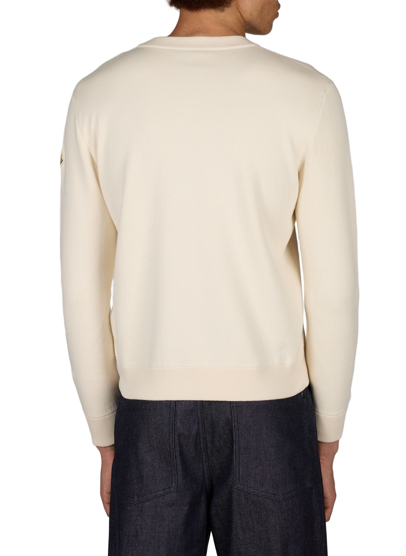 Gerader Pullover mit Logo aus Baumwollmischung MONCLER Weiss