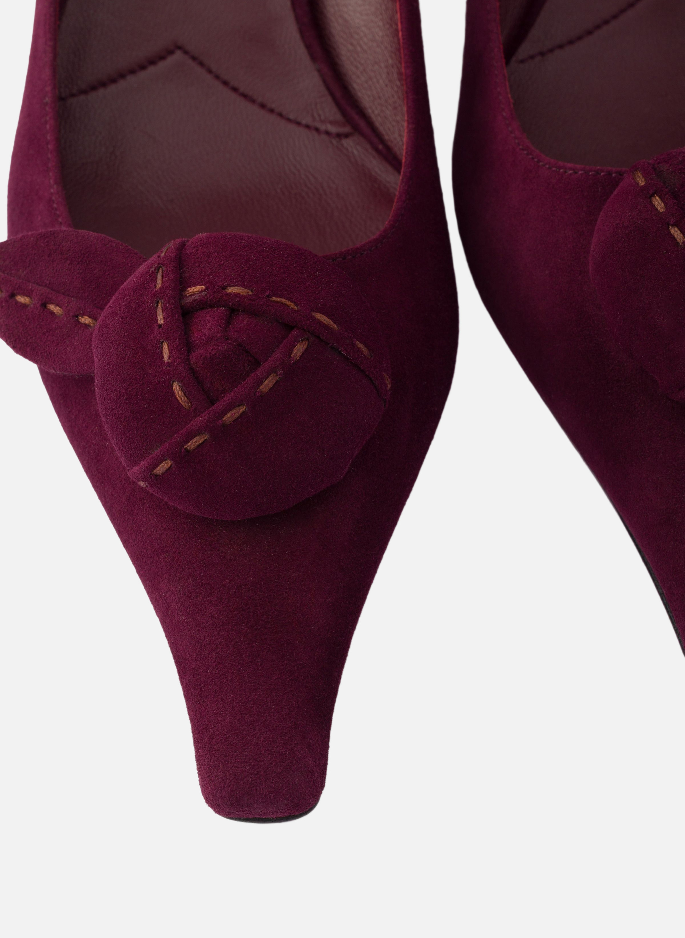 Escarpins en veau velours PRADA Rouge