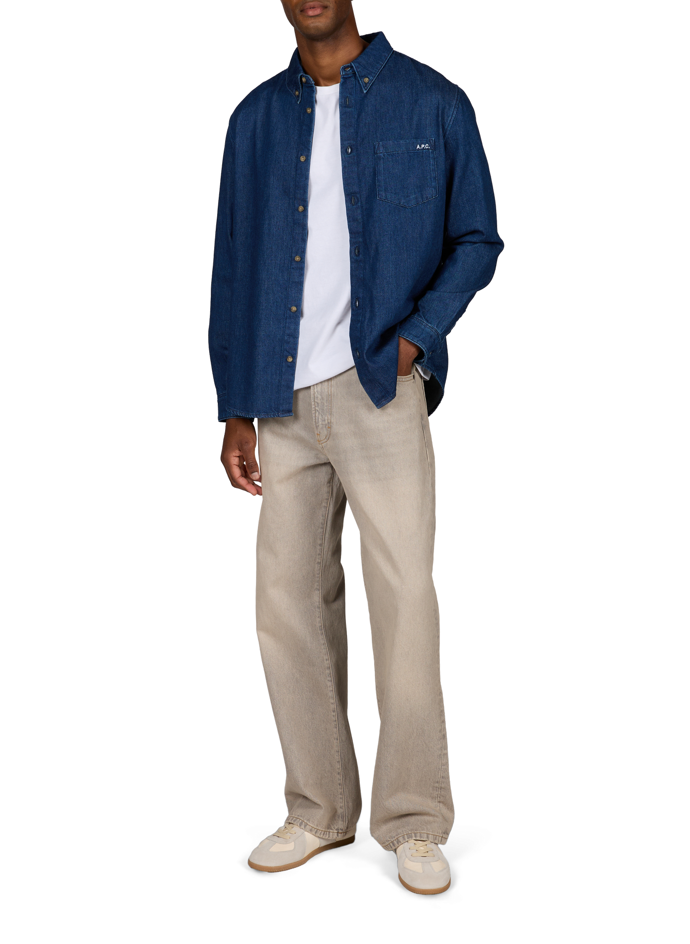 Gerade Jeanshemd aus Baumwolle A.P.C. Blau