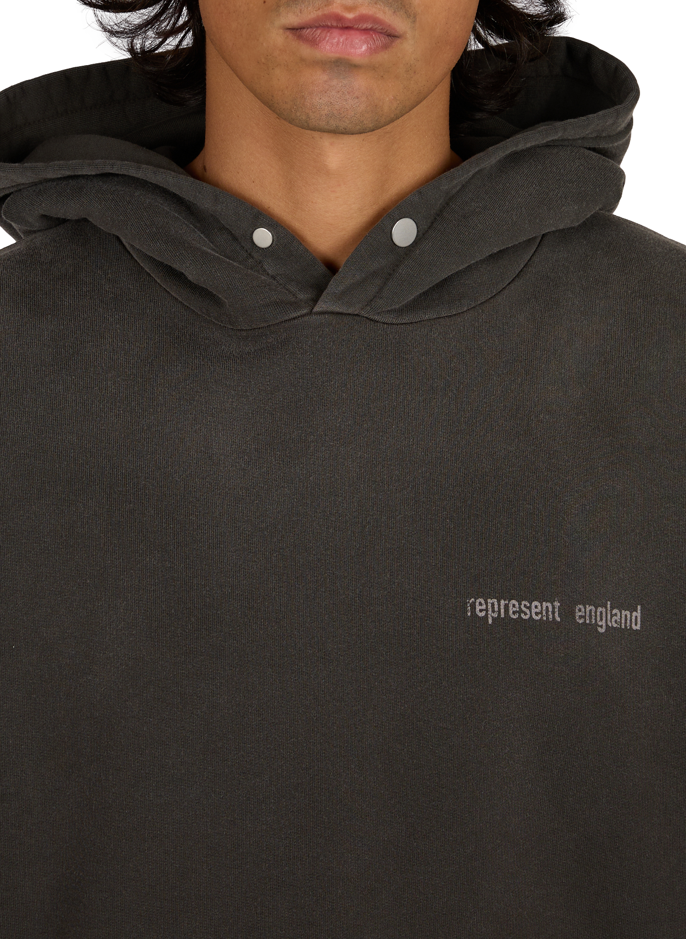 Weites Kapuzensweatshirt aus Baumwolle REPRESENT Grau