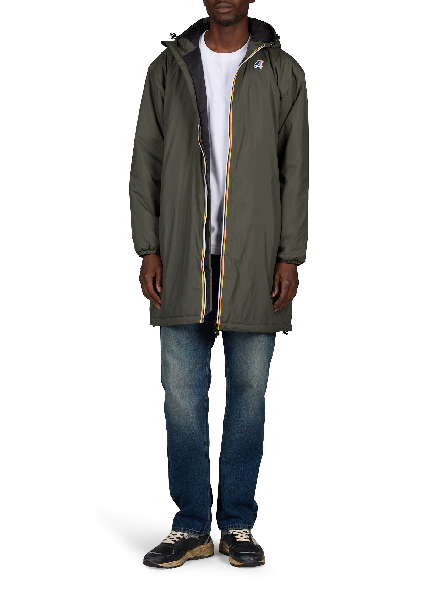 Mid-length waterproof parka K-WAY Green