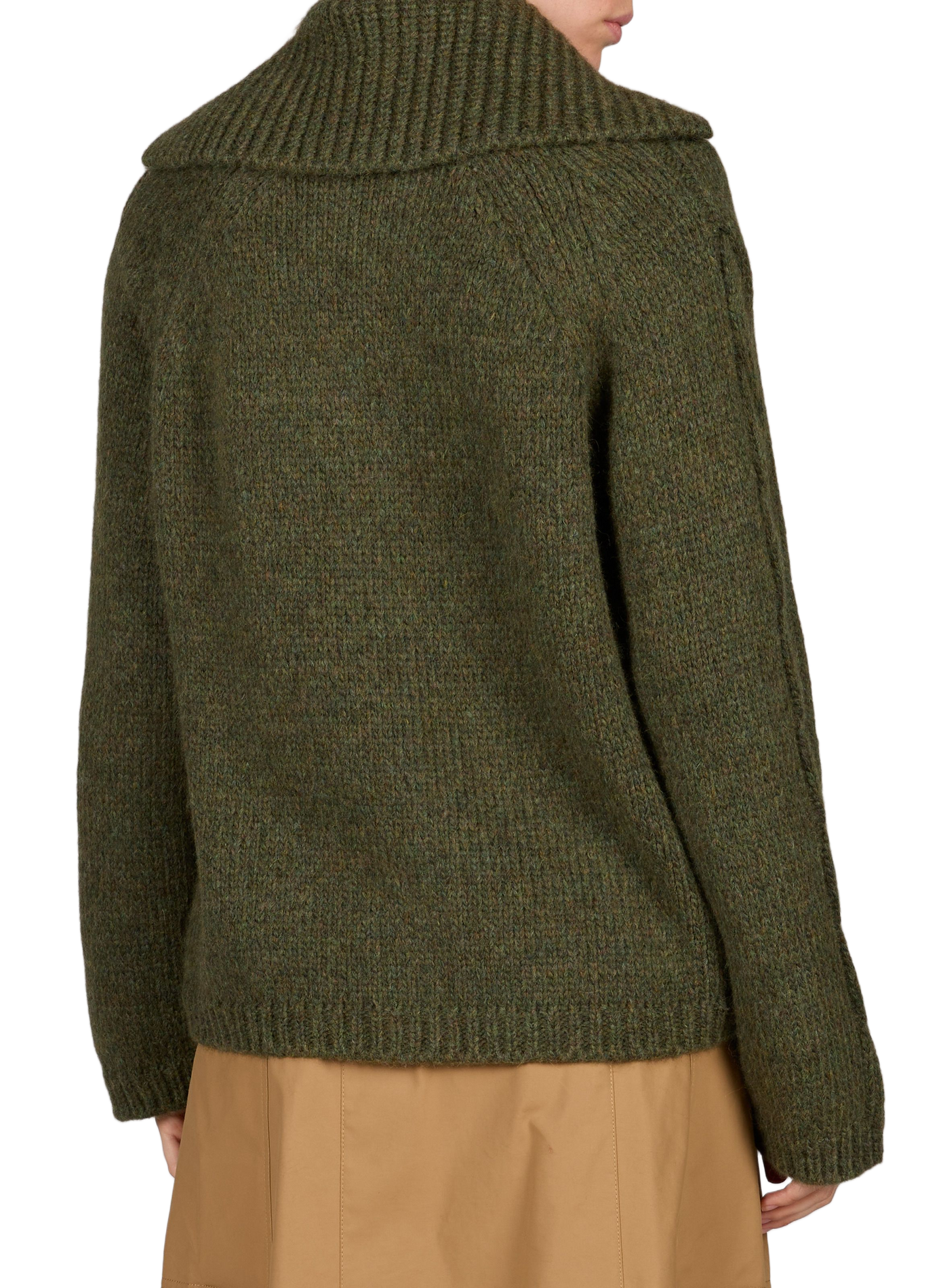 Cardigan ample zippé en laine mélangée MONCLER Vert
