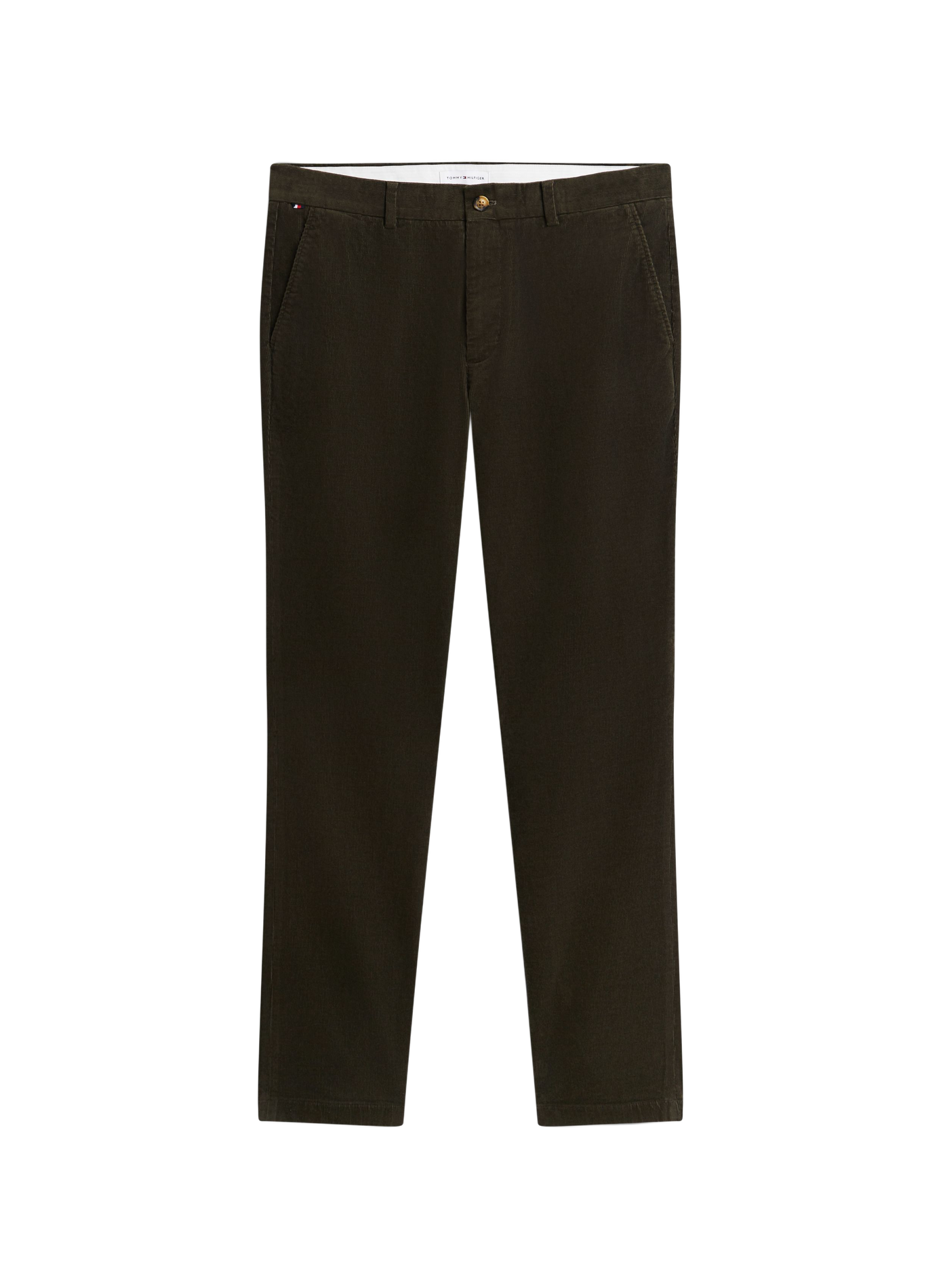 Pantalon droit en velours côtelé TOMMY HILFIGER Kaki