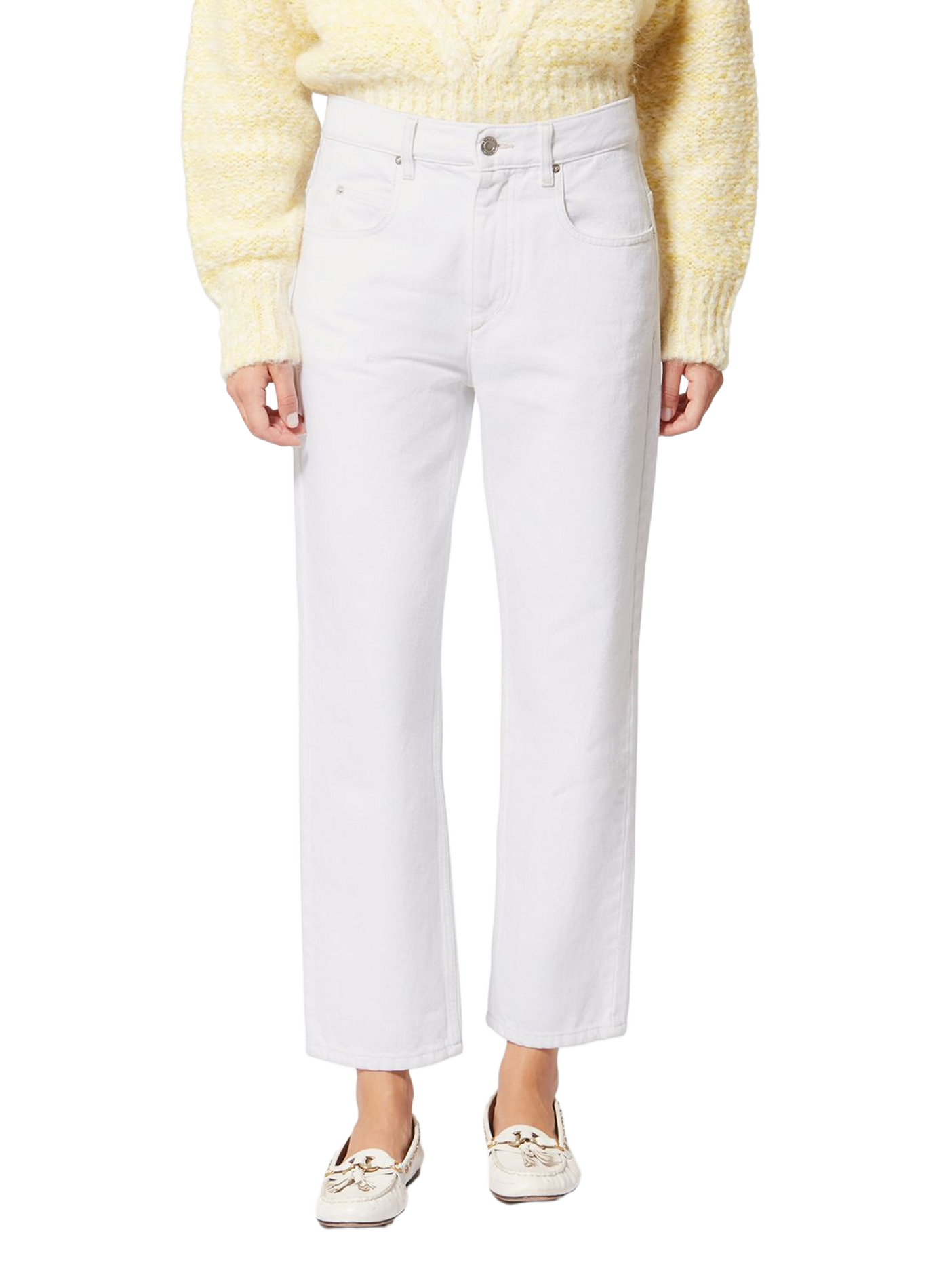 Dakota 7/8 length cotton denim jeans ISABEL MARANT White