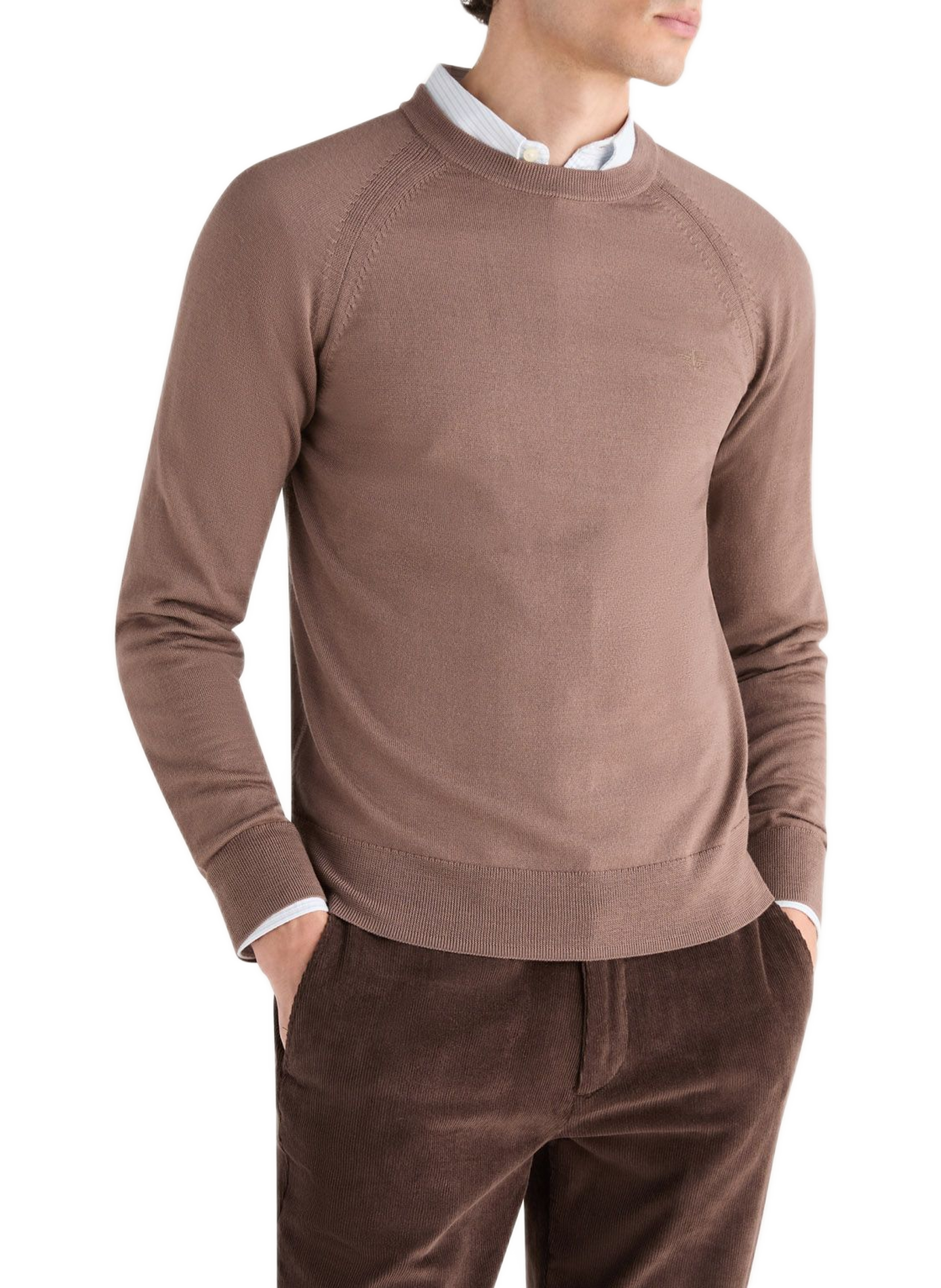 Jersey de algodón orgánico cuello redondo DOCKERS Marrón