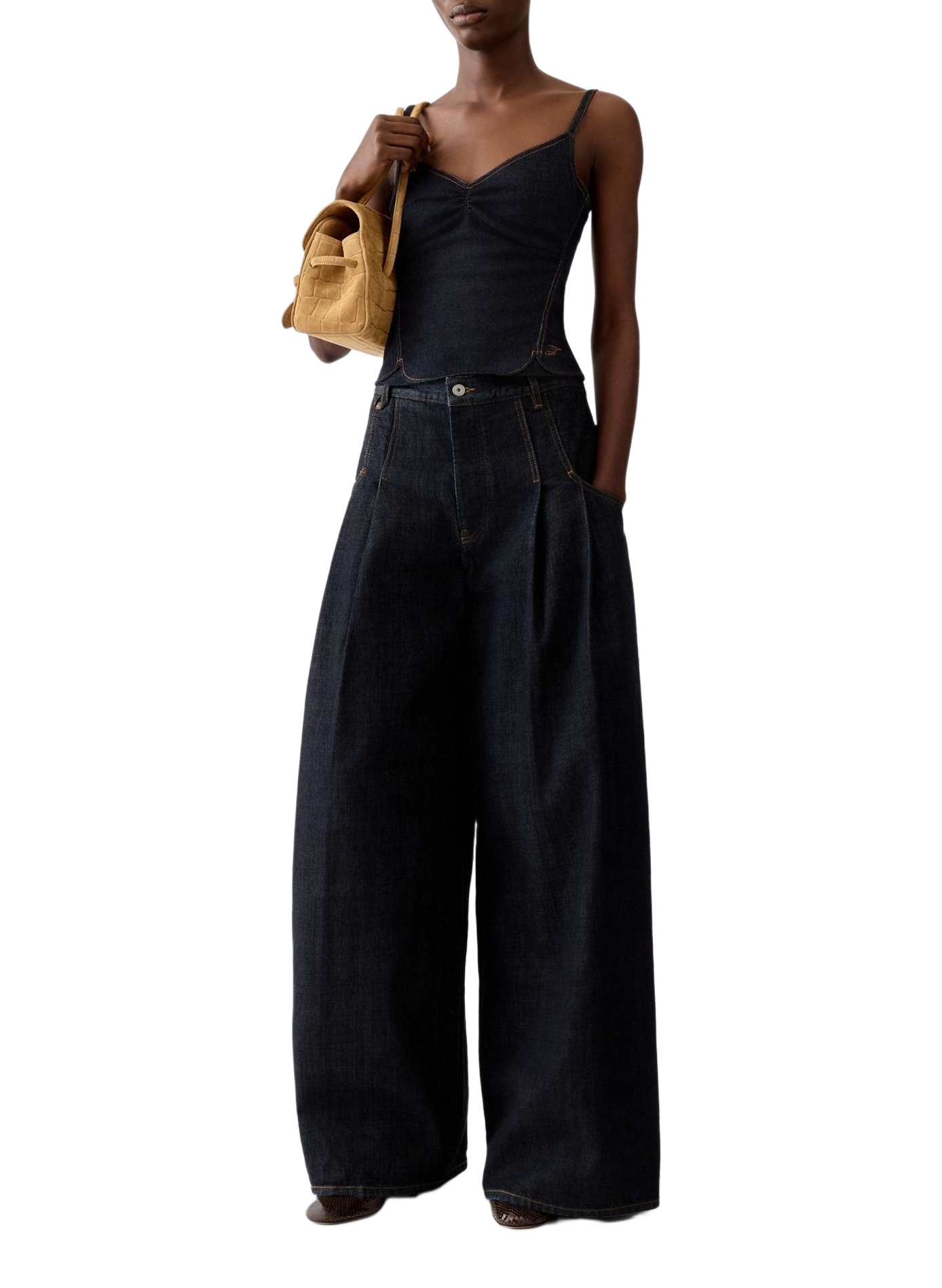 Le haut de-Nîmes Pina en coton JACQUEMUS Blue