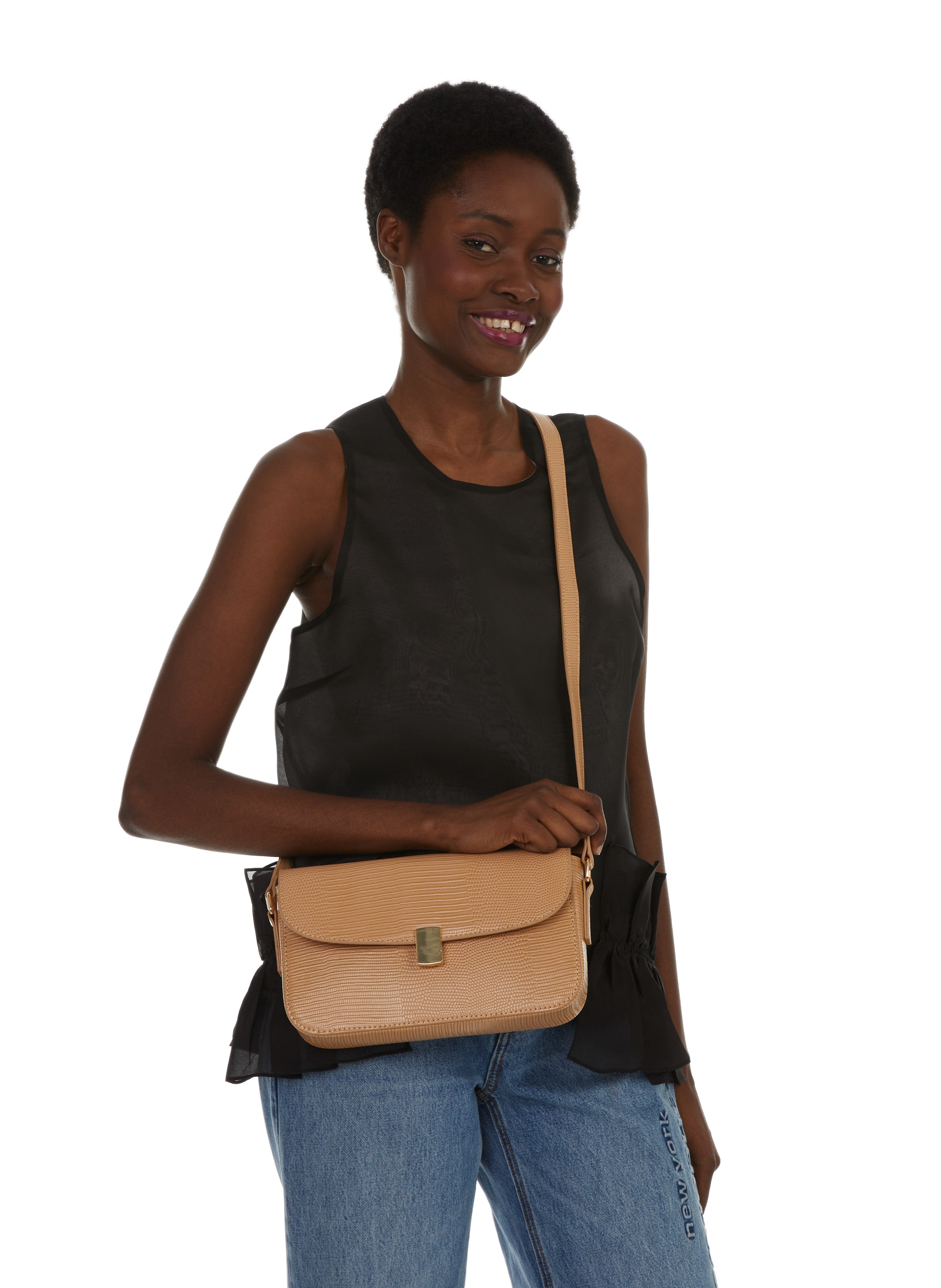 Textured shoulder bag  AU PRINTEMPS PARIS Beige