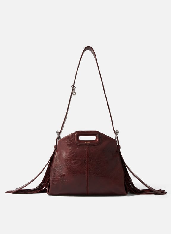 Sac porté épaule en cuir miss m mini Rouge by MAJE MAJE Sac porté épaule en cuir miss m mini Rouge