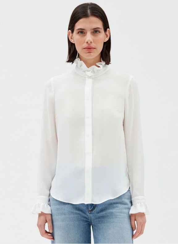 Chemisier col victorien Blanc by CLAUDIE PIERLOT CLAUDIE PIERLOT Chemisier col victorien Blanc