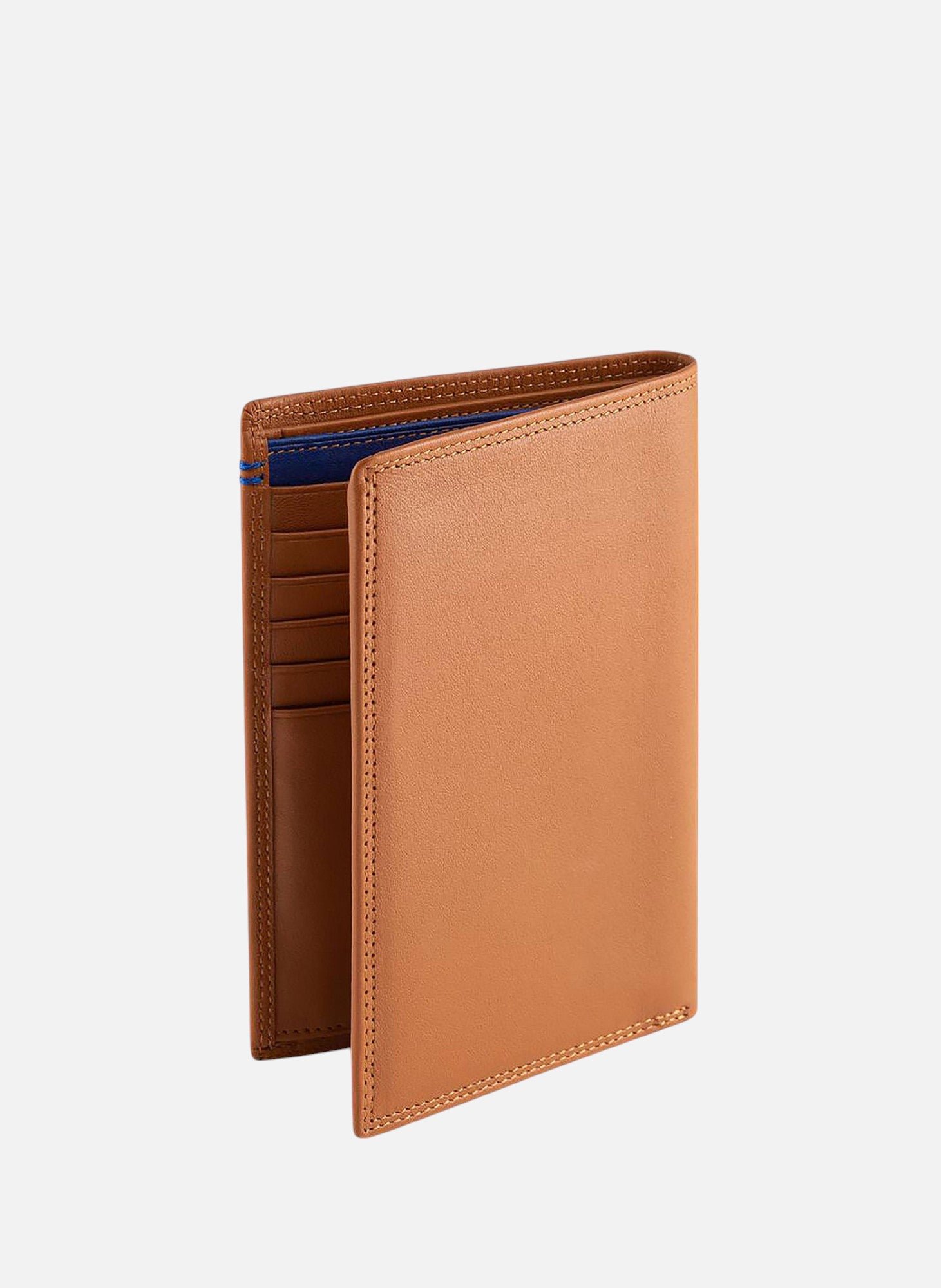 Grand portefeuille vertical zippé 2 volets martin en cuir lisse LE TANNEUR Marron