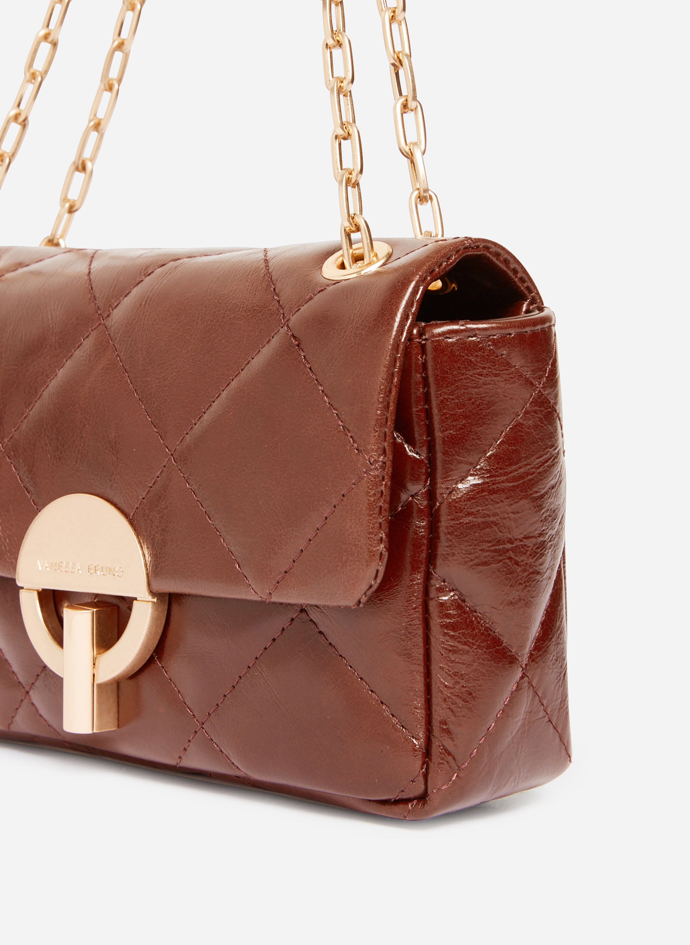 Moyen sac moon en cuir VANESSA BRUNO Marron