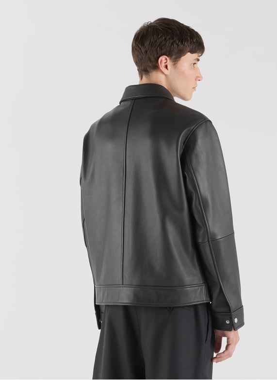 Blouson Fool col classique en cuir | Noir by SAISON 1865 Blouson Fool col classique en cuir Noir