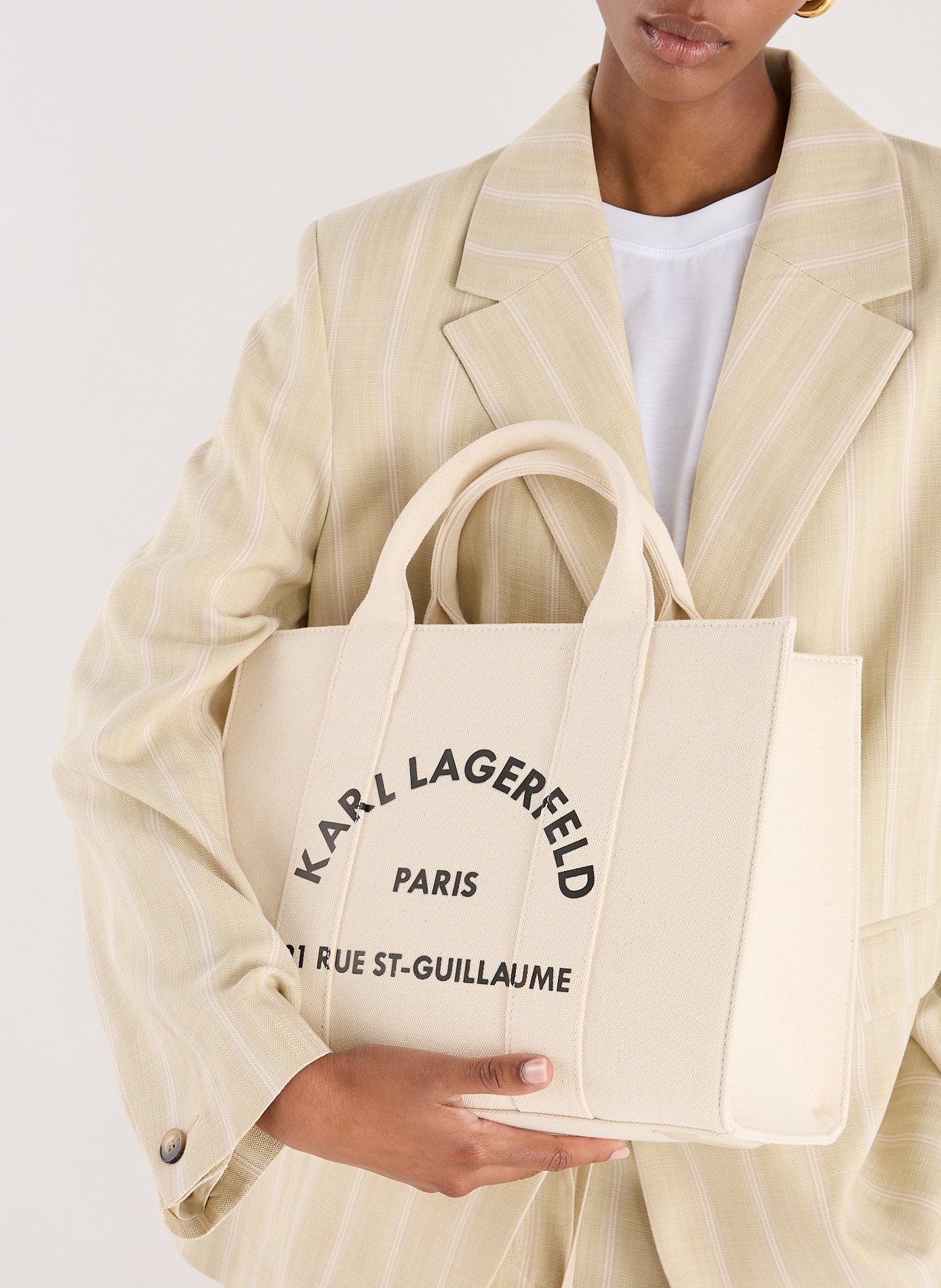 Sac cabas en coton KARL LAGERFELD Beige