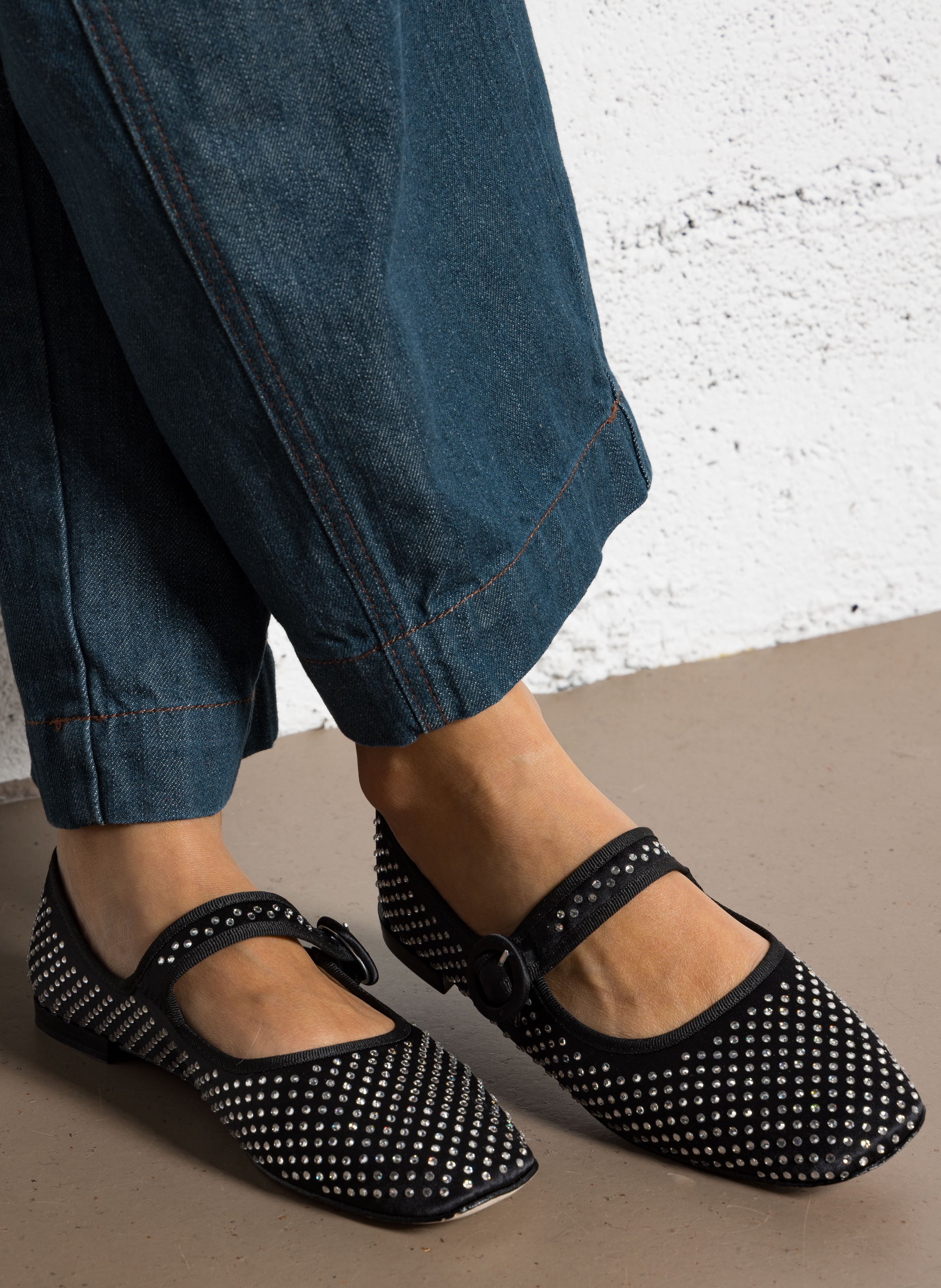 Ballerines à strass georgia REPETTO Noir