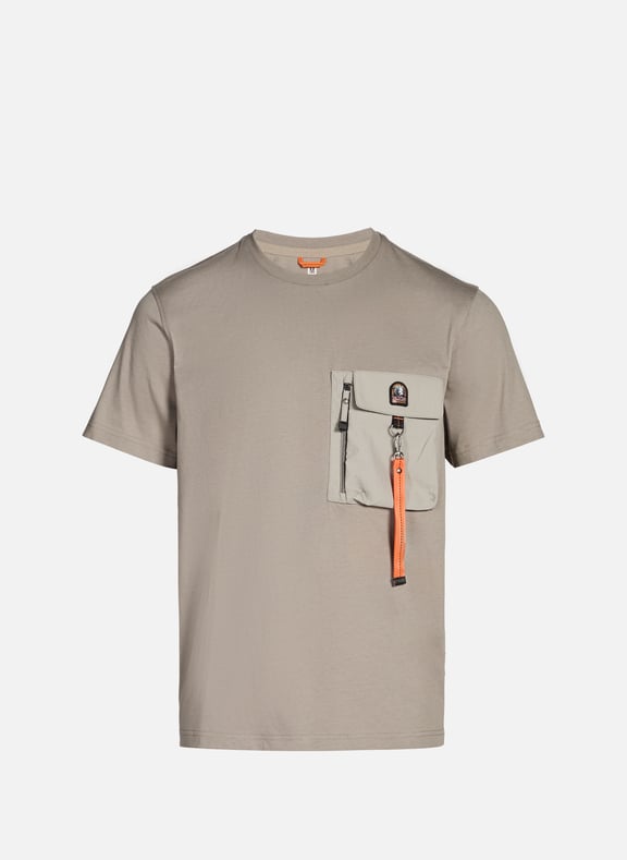 Straight fit t-shirt with pocket in cotton Grey by PARAJUMPERS PARAJUMPERS Straight fit t-shirt with pocket in cotton Grey