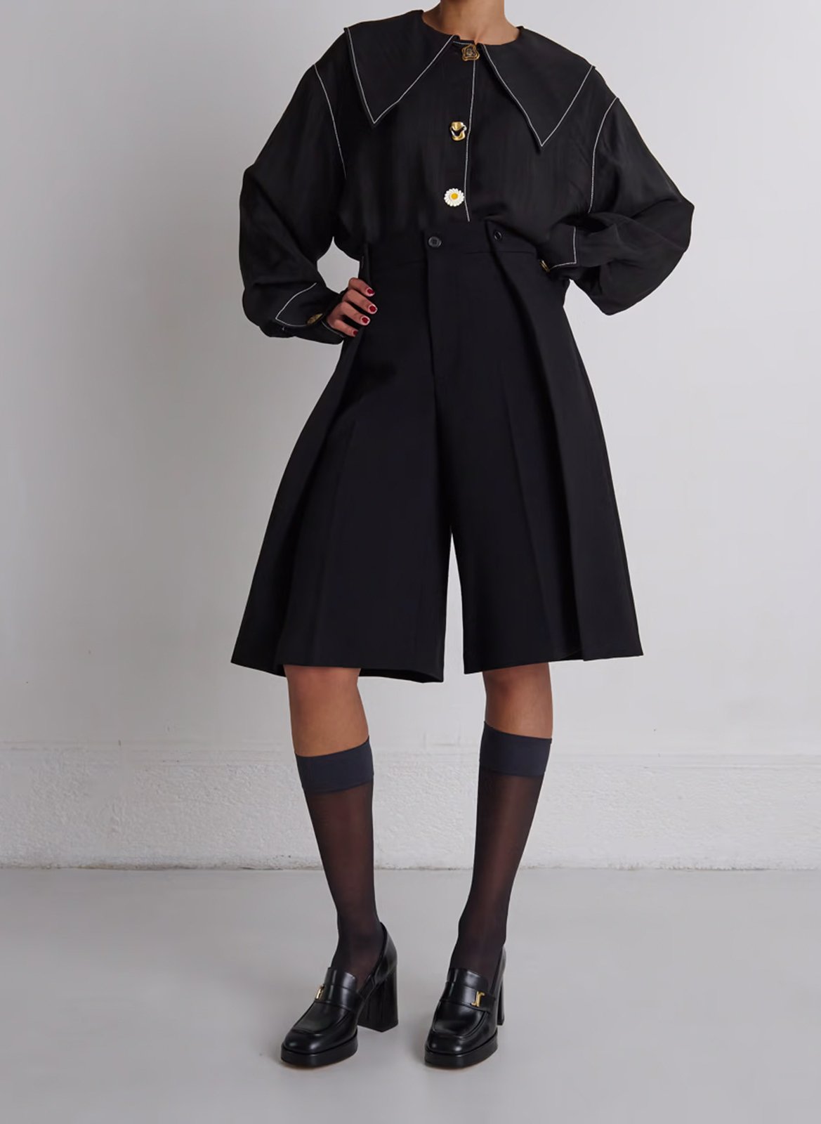 Mocassins monogramme en cuir violon JONAK Noir