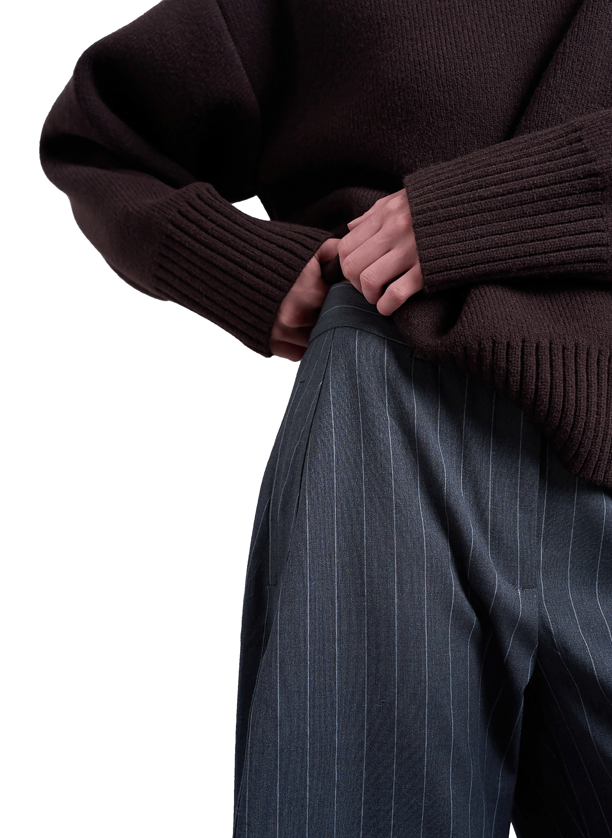 Pantalon large rayé Tsbina TOPSHOP Gris