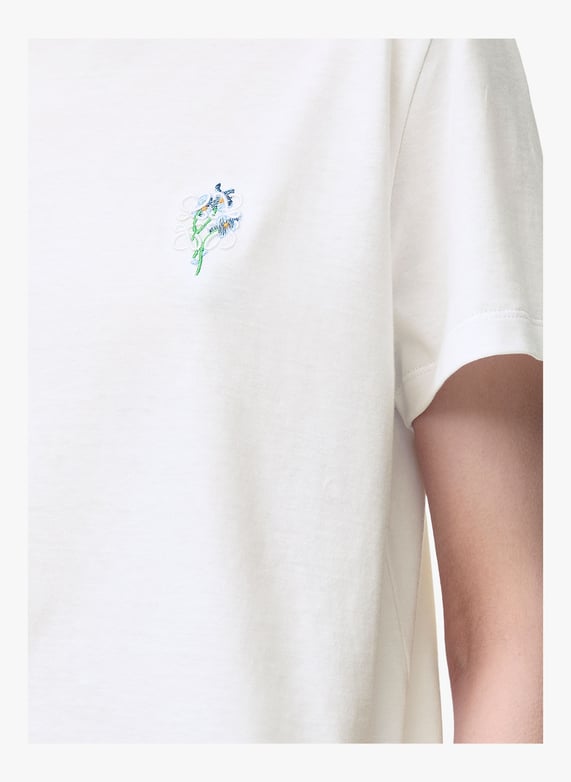 T-shirt brodé en coton mélangé | Blanc by LOEWE T-shirt brodé en coton mélangé Blanc